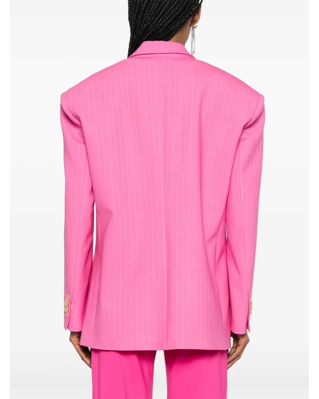 GIUSEPPE DI MORABITO Pink Pinstripe Single-Breasted Blazer
