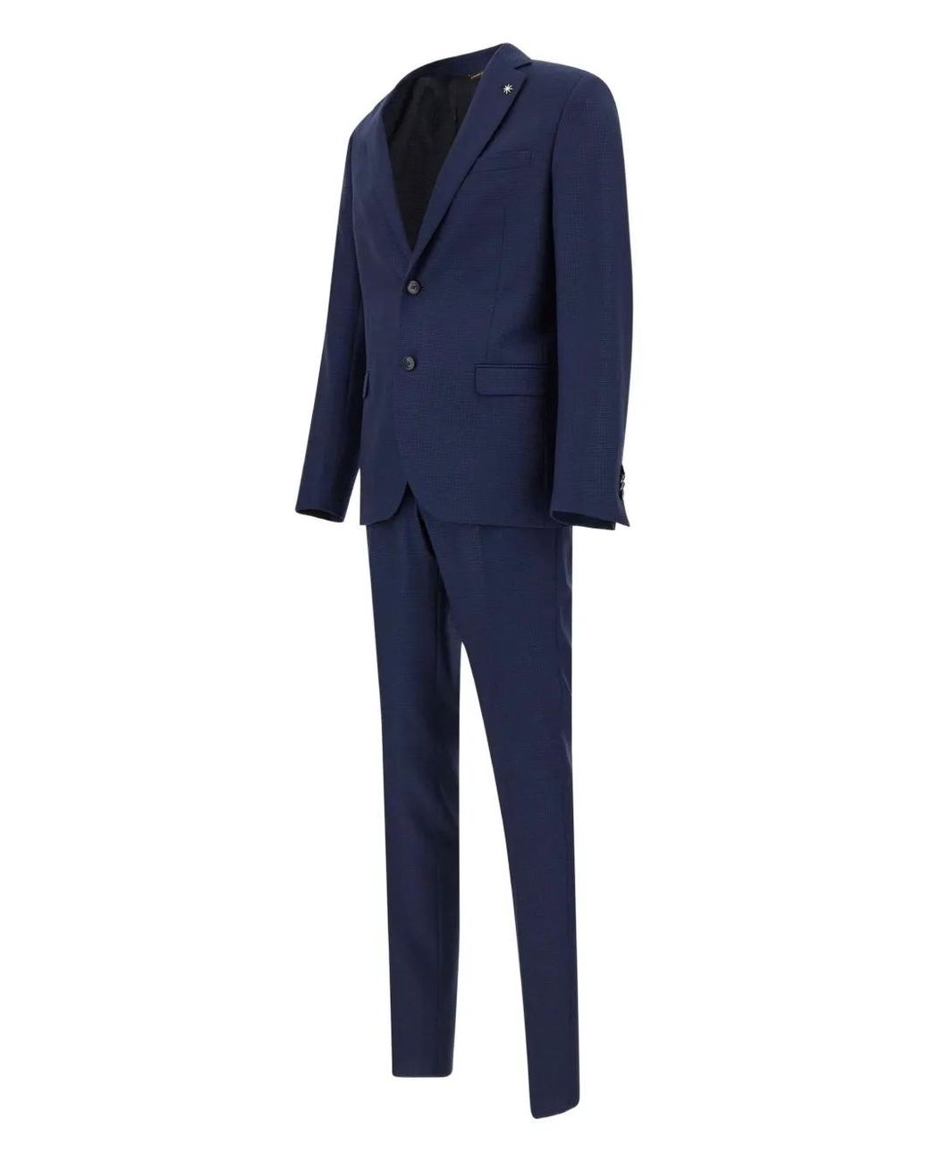 Manuel Ritz Blue Wool Single-Breasted Suit for men