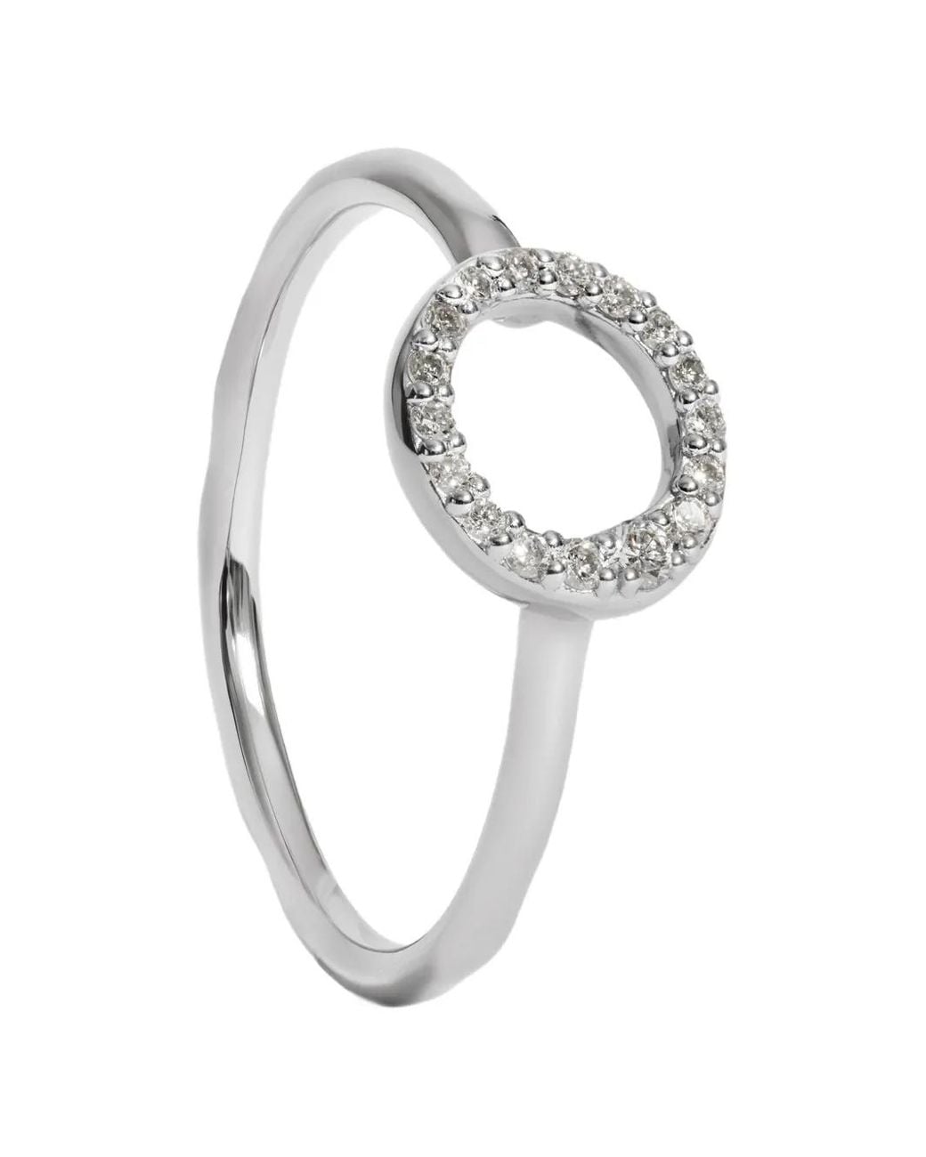 Monica Vinader White Riva Pavé Diamond Rings