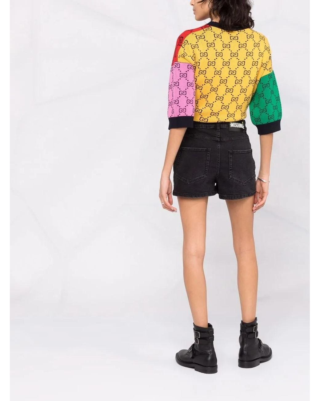 Moschino Black Slim-Cut Denim Shorts