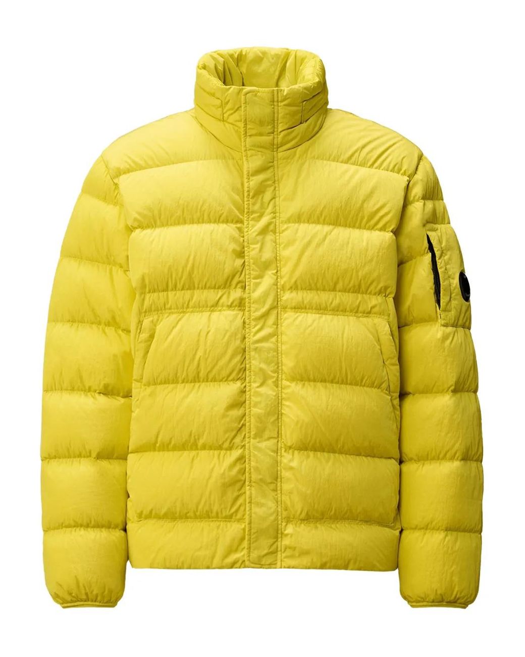 C P Company Yellow Sleeve-Detail Quilted Jacket for men