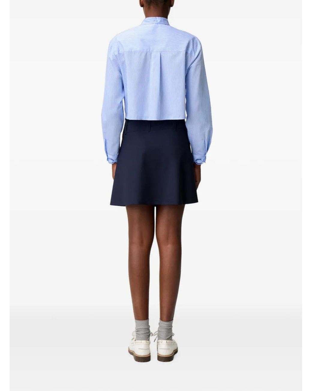 Claudie Pierlot Blue Short Wool Blend Skirt
