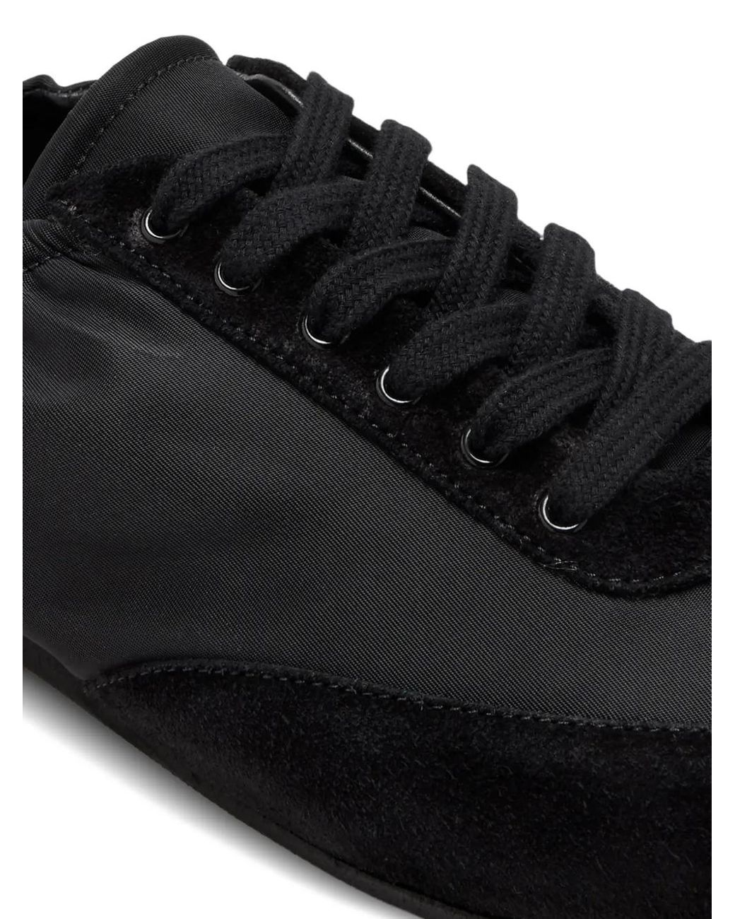 Staud Black Joey Suede-Panelled Sneakers
