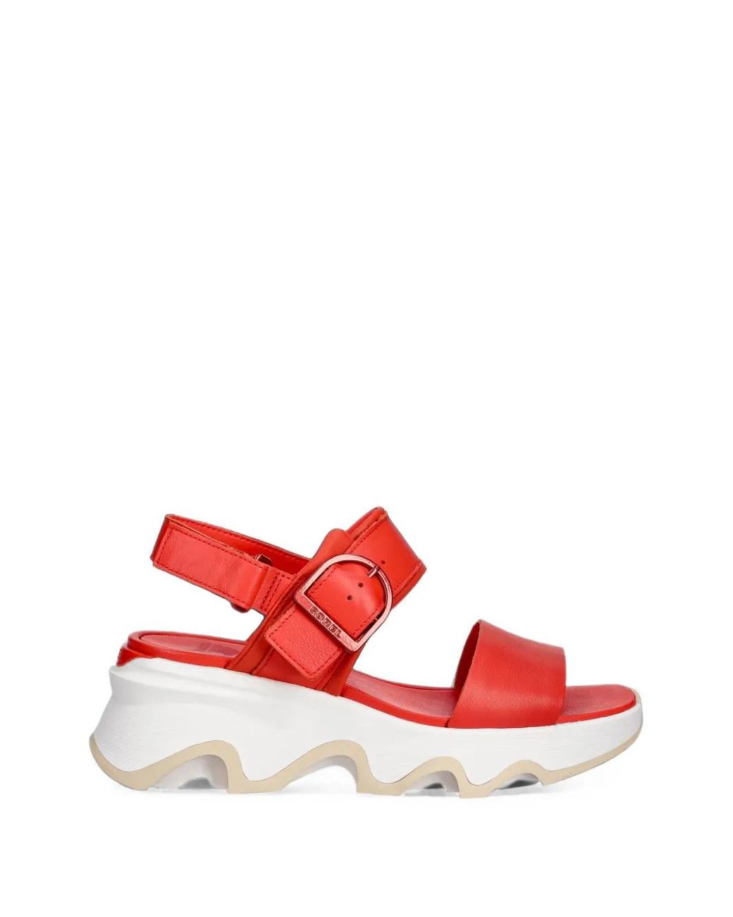 Sorel Red Impact Wedge Buckle-Strap Sandals