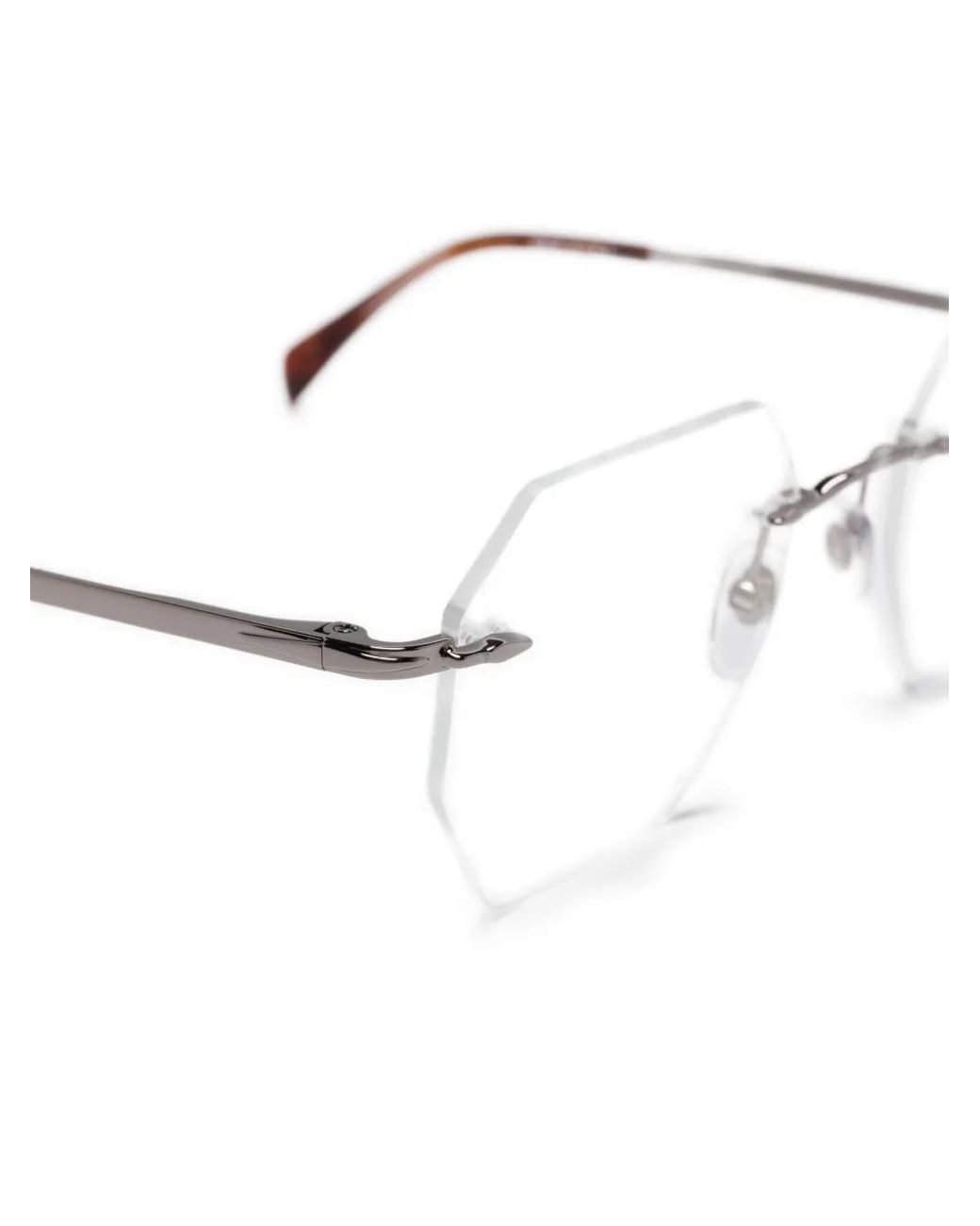 David Beckham White Geometric-Frame Glasses