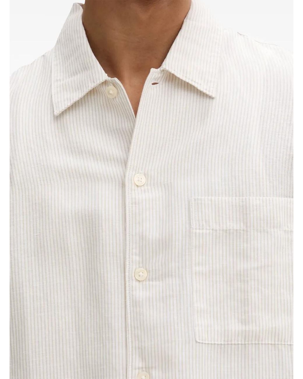 Marc O' Polo White Chemise À Rayures Verticales for men