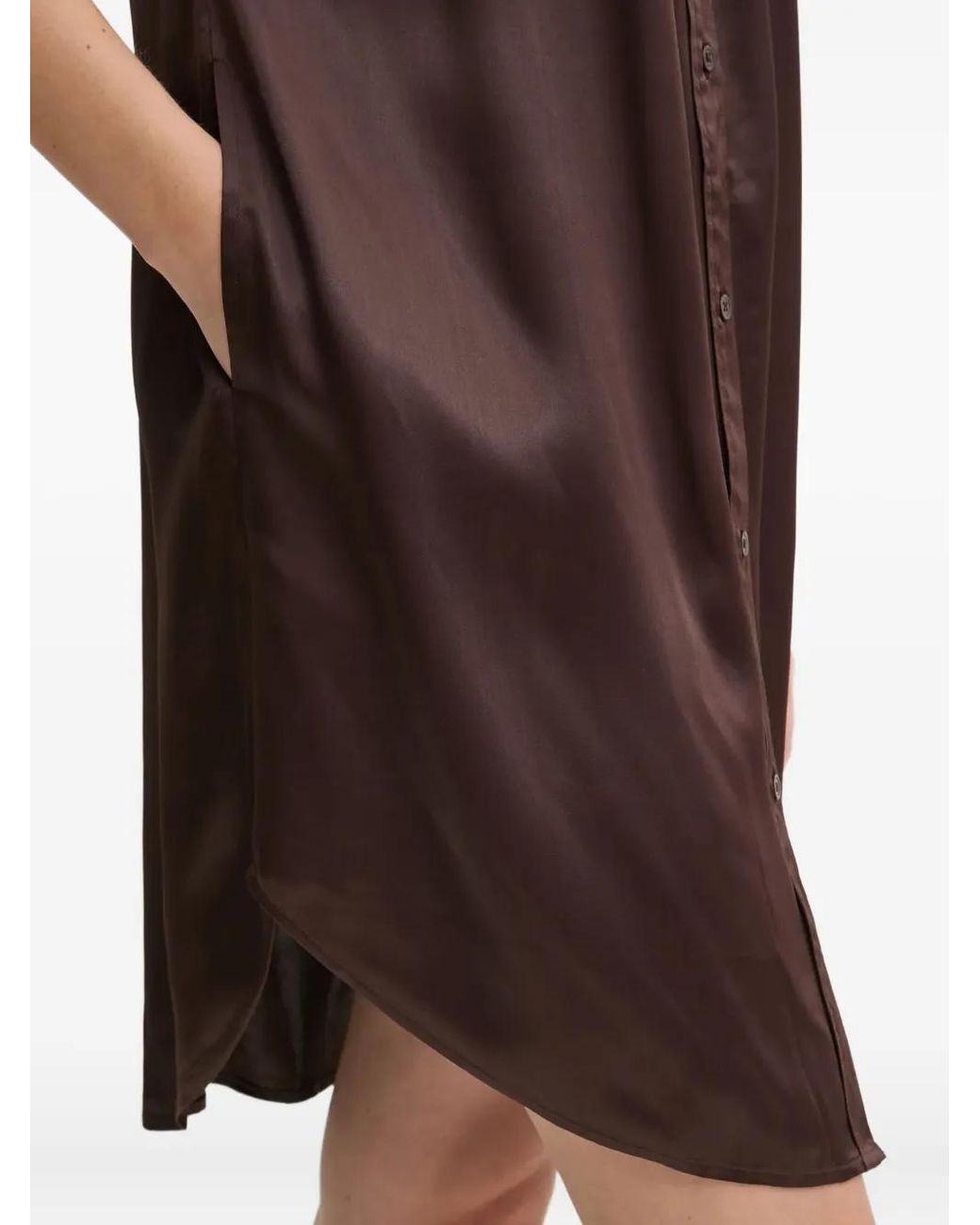 Day Birger et Mikkelsen Brown Off-Shoulder Buttoned Dress