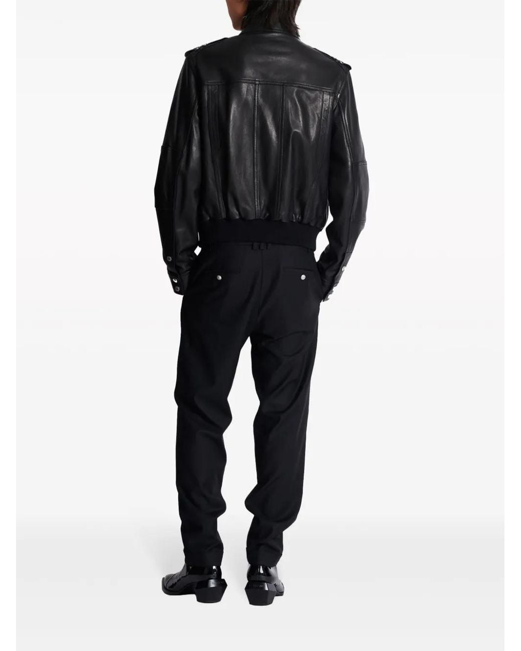 Balmain Leather Jackets in het Black voor heren