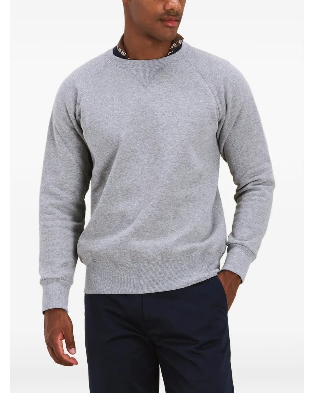Fortela Gray Harvard Crew-Neck Sweatshirt for men