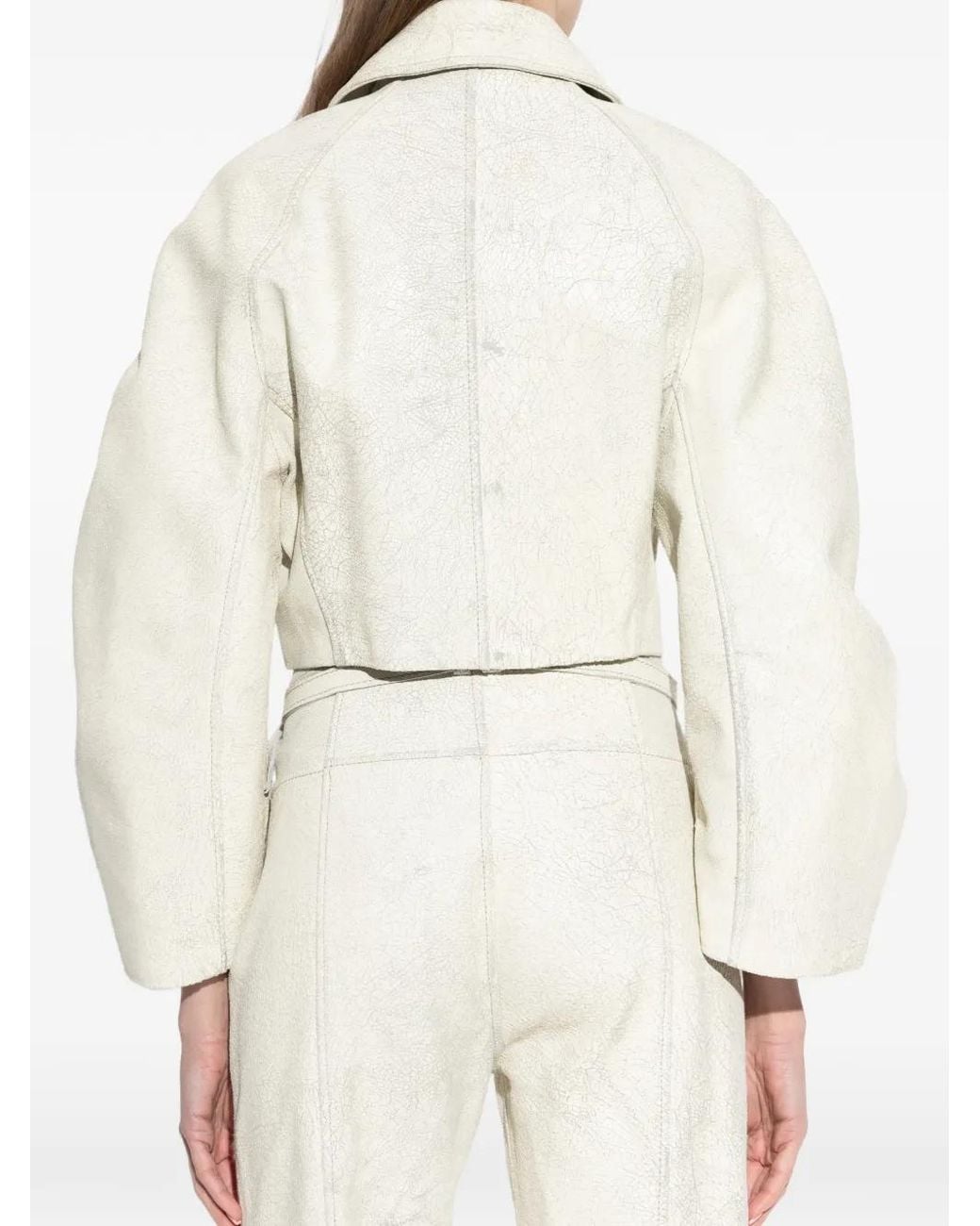 DIESEL White Cropped Cocoon Jacket
