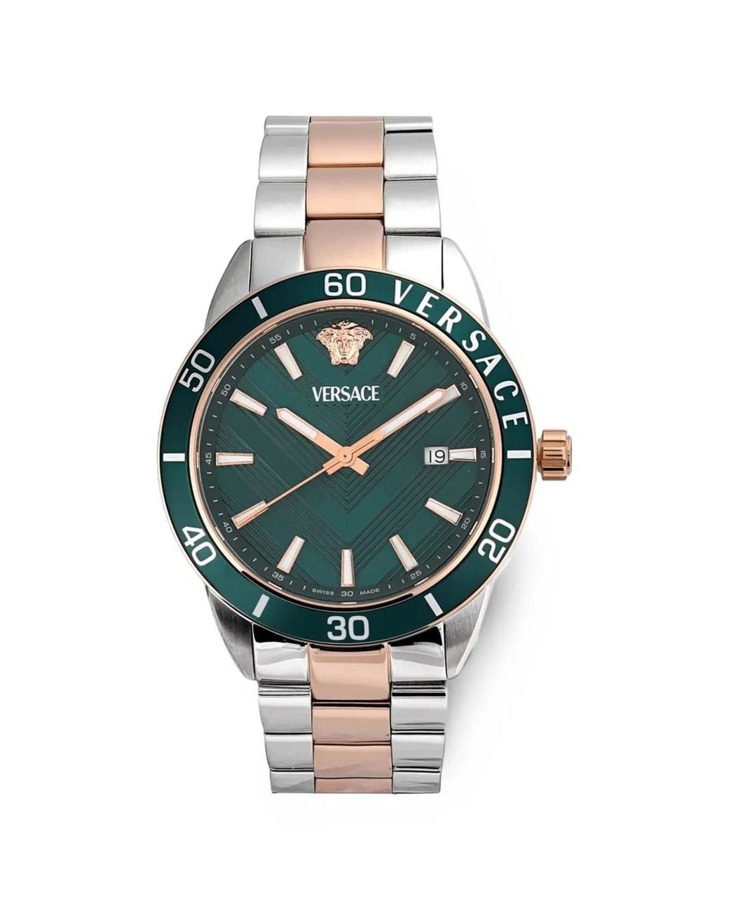 Versace Gray Greca Logo 43Mm Watch for men