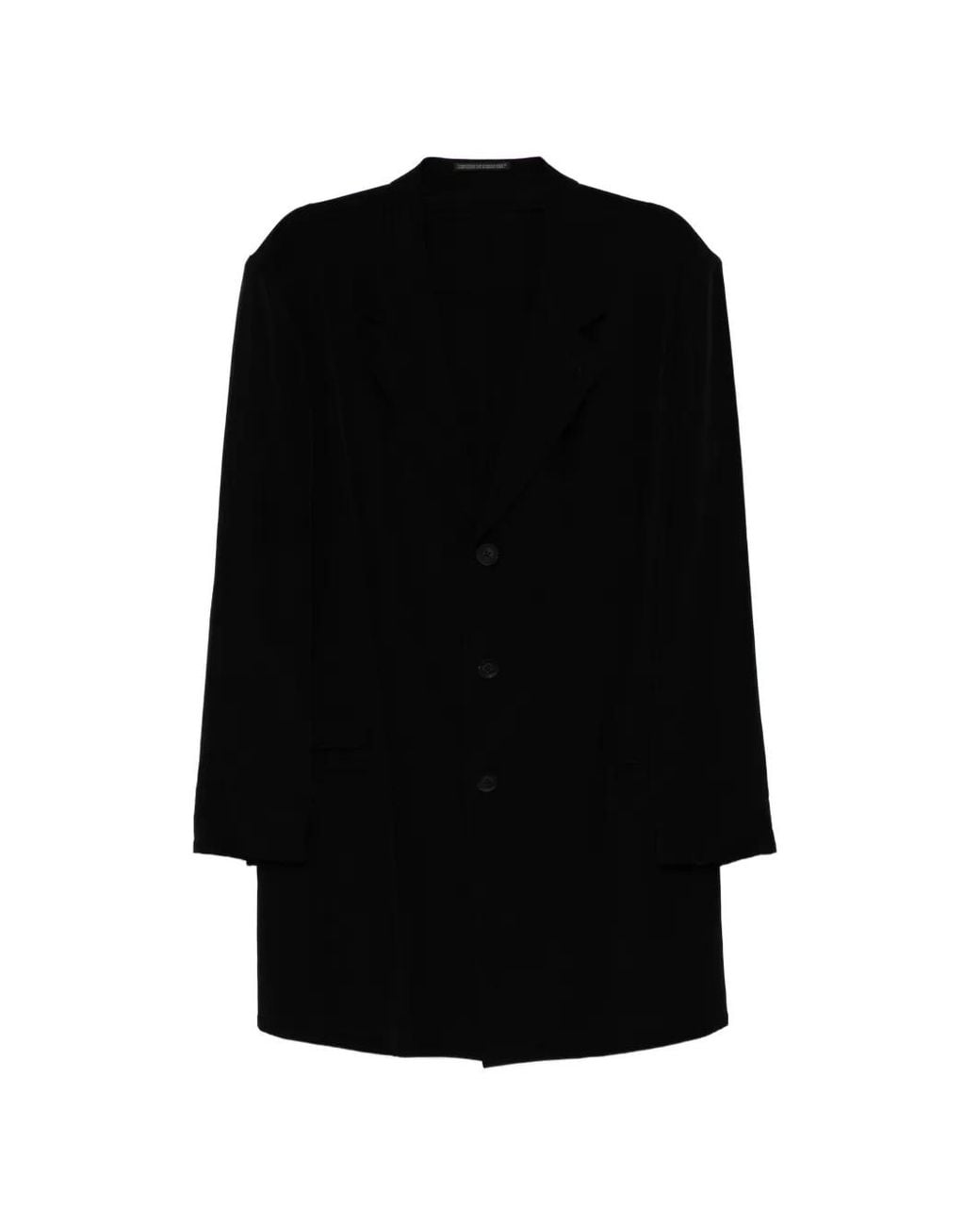 Yohji Yamamoto Black Buttoned-Cuffs Blazer for men