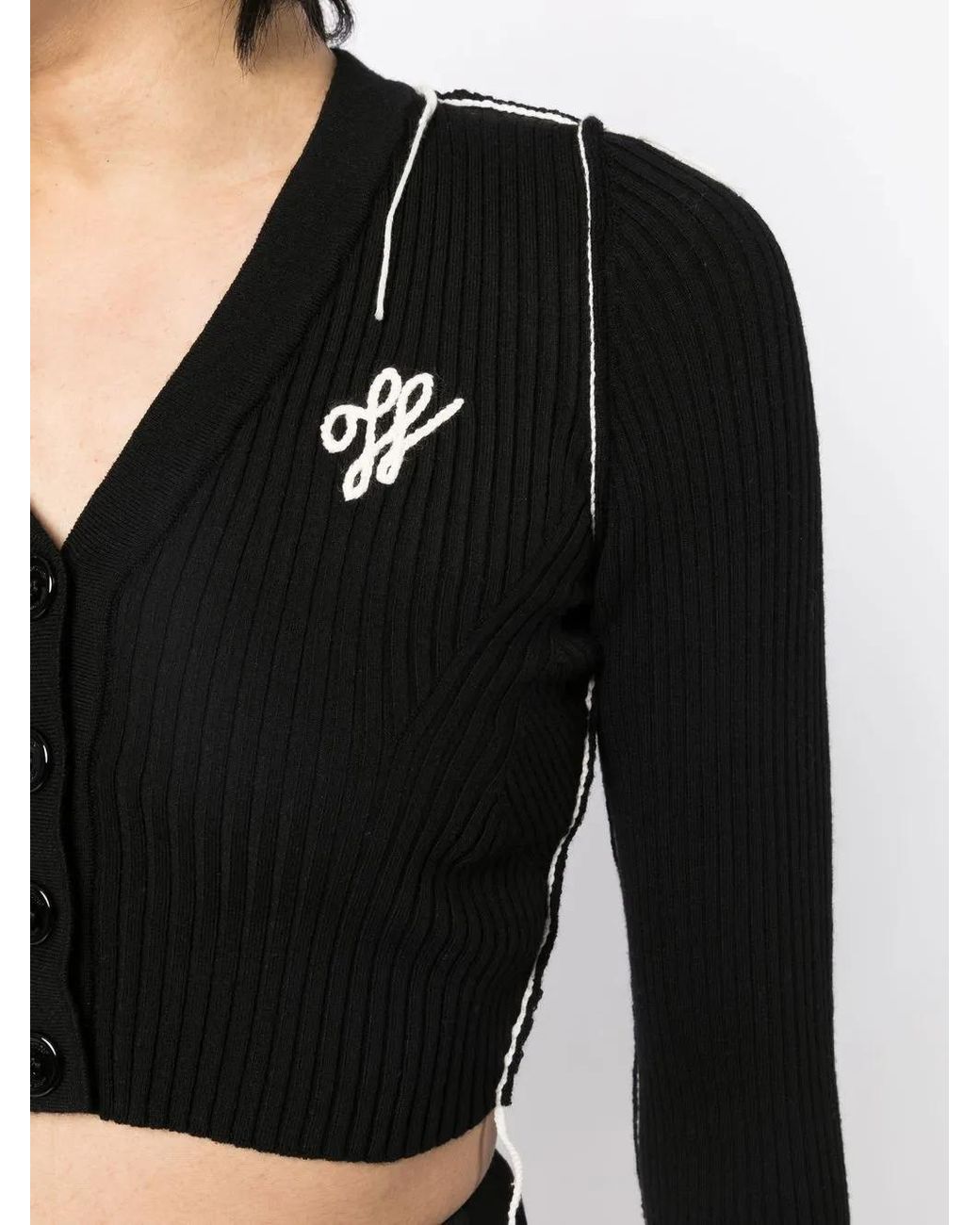 Off-White c/o Virgil Abloh Black Outline Cropped Cardigan