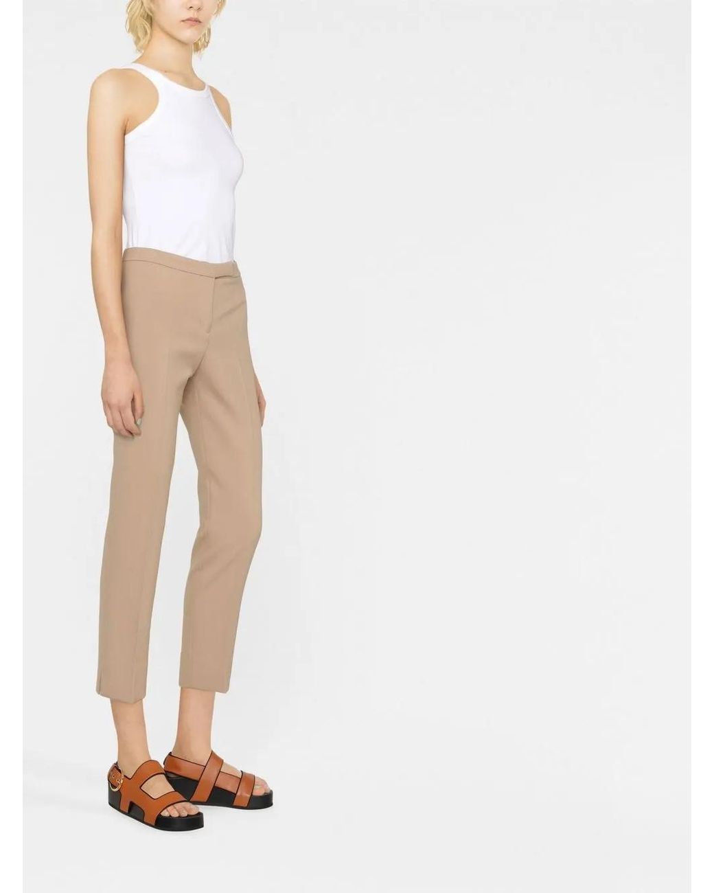 Peserico Natural Cropped Tailored Trousers