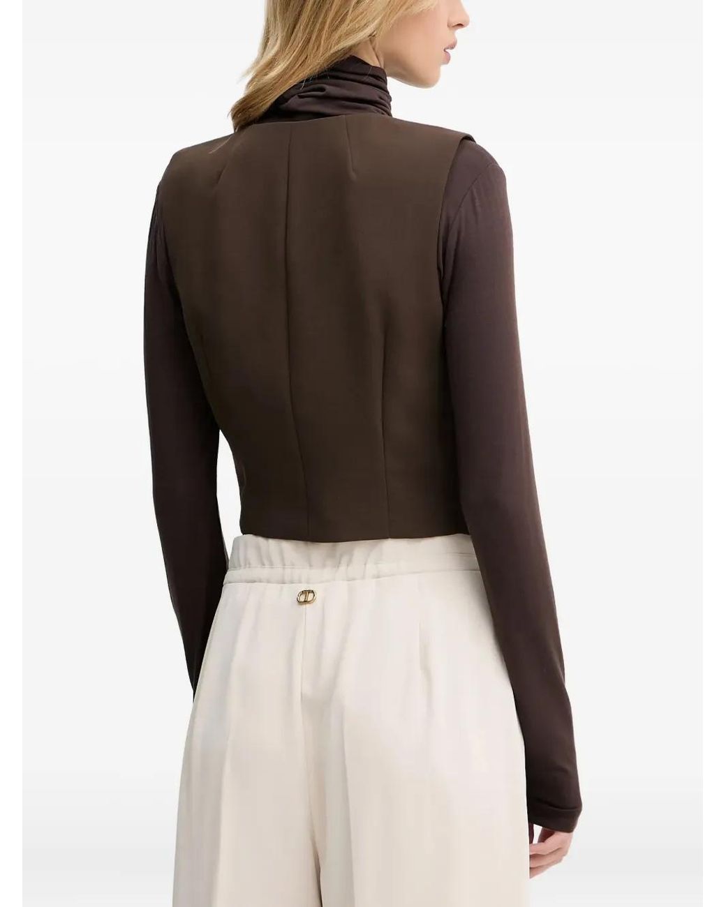 Guess Brown Button Chest-Pocket Vest