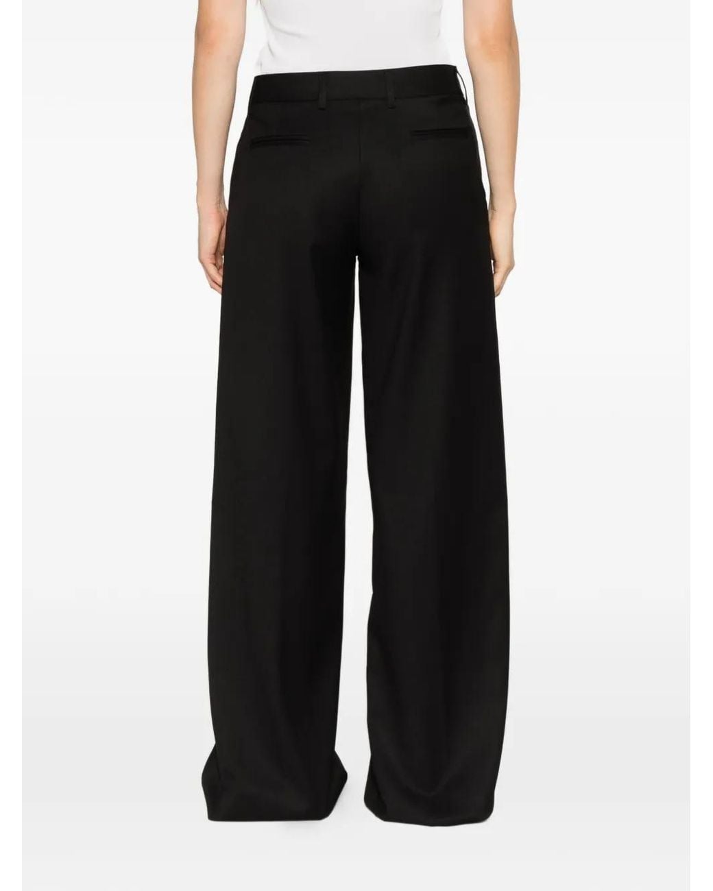 MARSĒM Black Pressed-Crease Wide-Leg Trousers