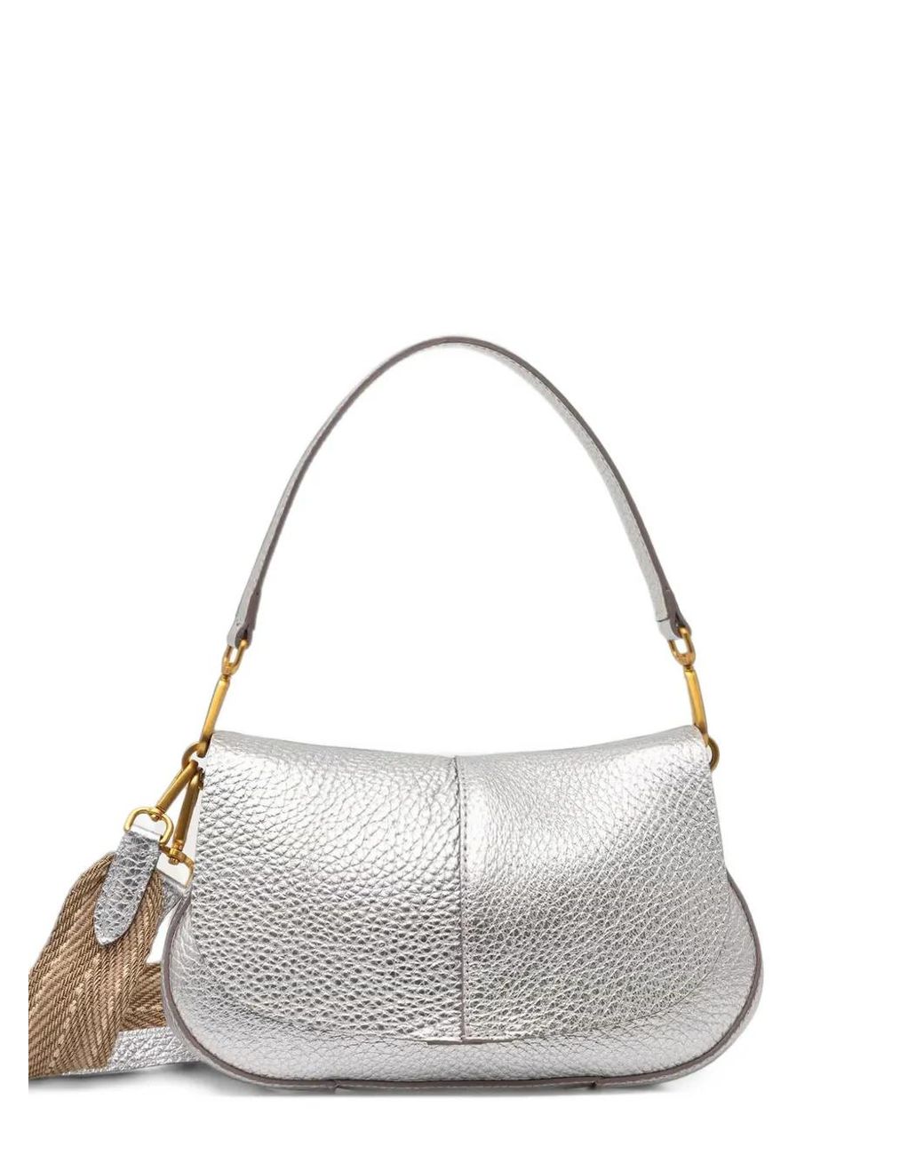 Gianni Chiarini White Helena Round Grainy-Leather Shoulder Bag