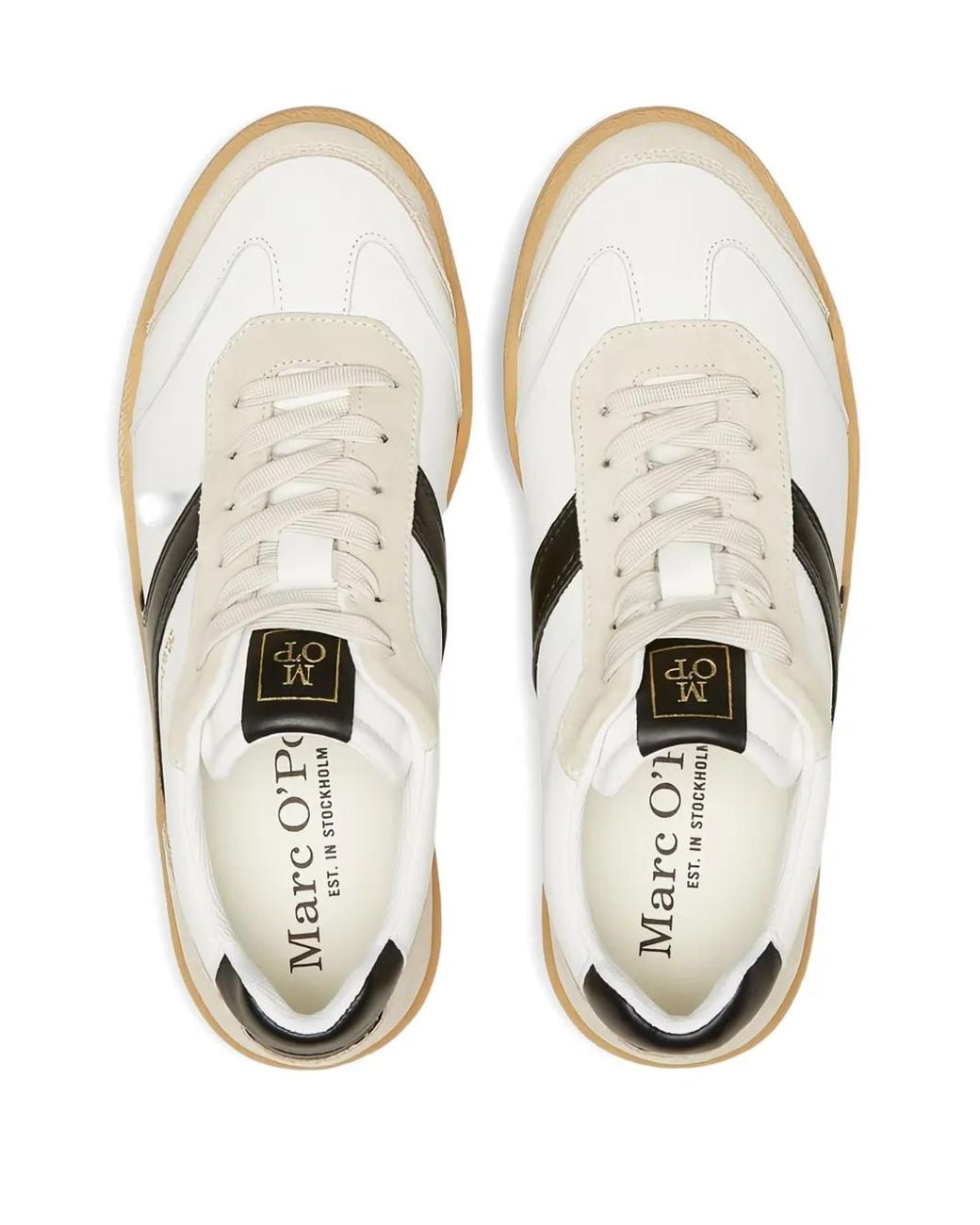 Marc O' Polo White Panelled Low-Top Sneakers