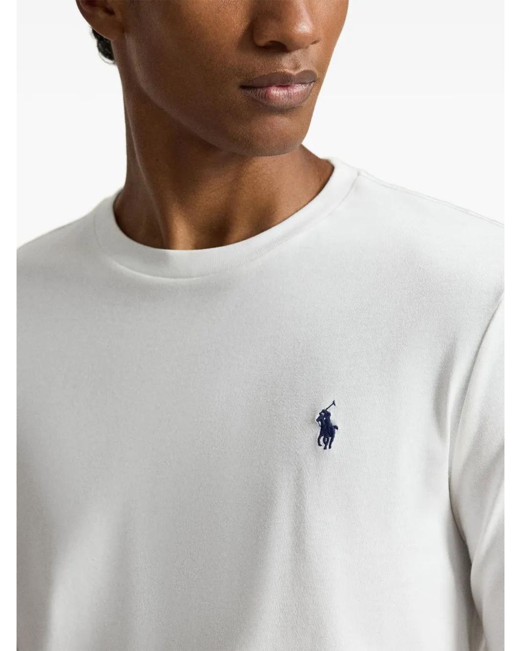 Polo Ralph Lauren White Custom Slim Fit Jersey T-Shirt for men