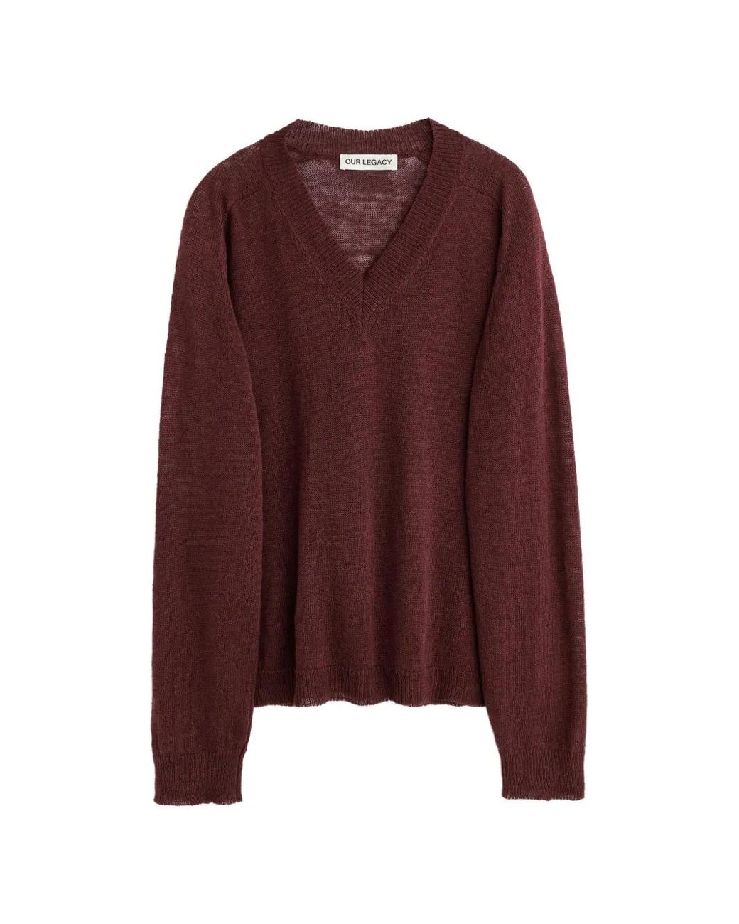 Our Legacy Purple Rue V-Neck Sweater for men