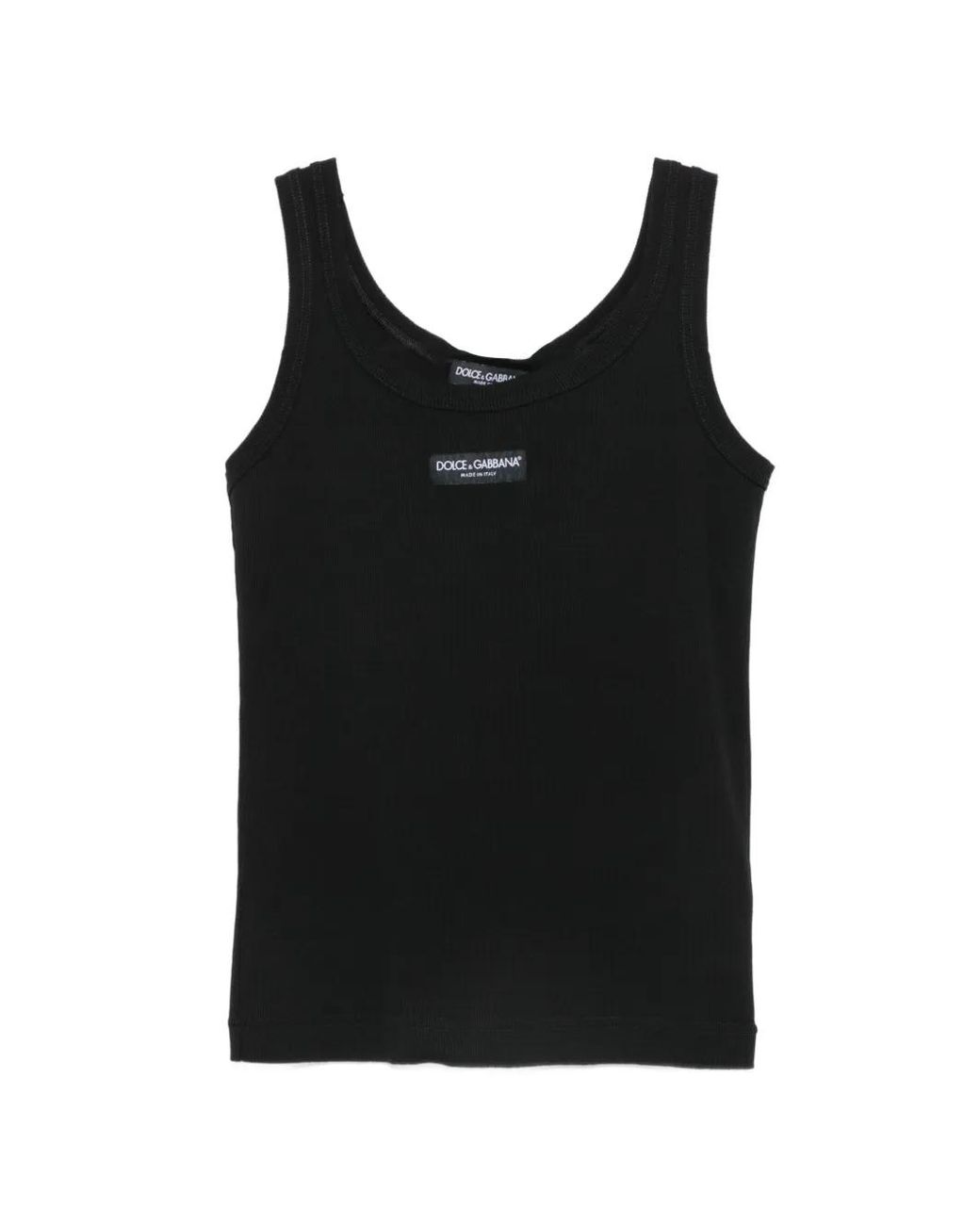 Dolce & Gabbana Black Dolce & Gabbana Ribbed Tank Top