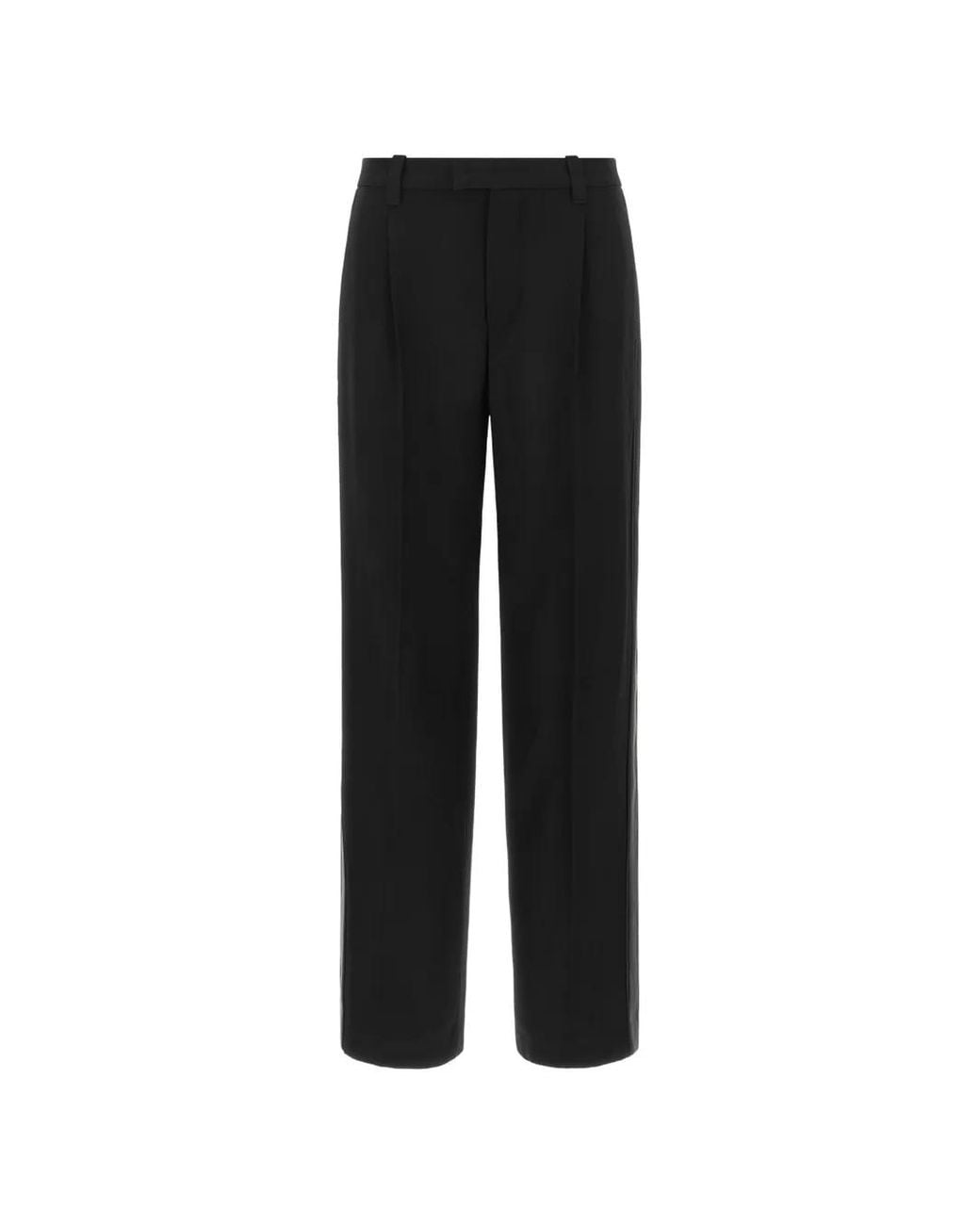 Brunello Cucinelli Black Monile Pleated Wool Trousers