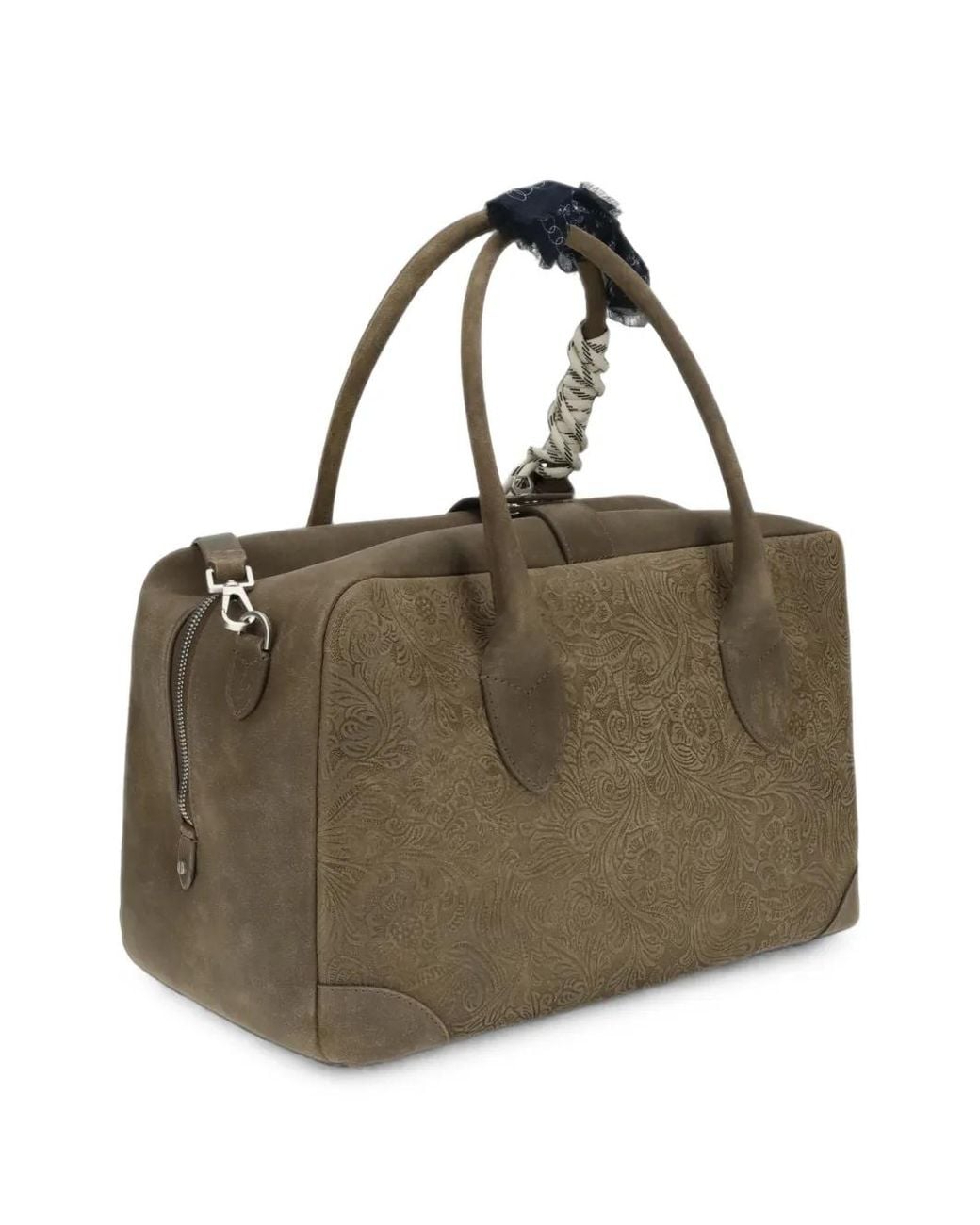 Golden Goose Deluxe Brand Metallic Medium Vita Floral-Embossed Travel Bag
