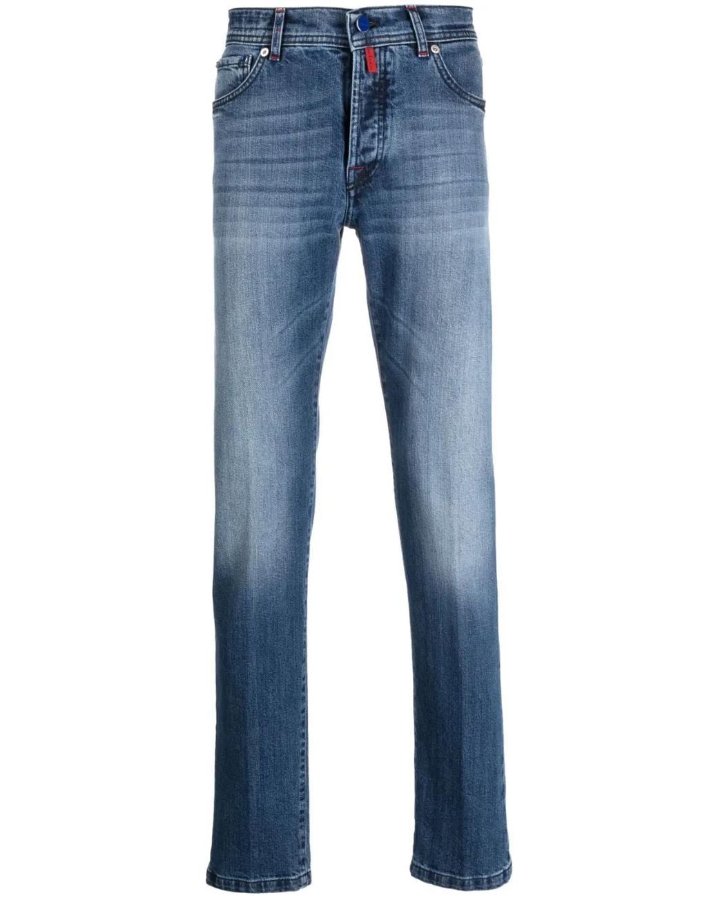 Kiton Blue Slim-Cut Cotton Jeans for men