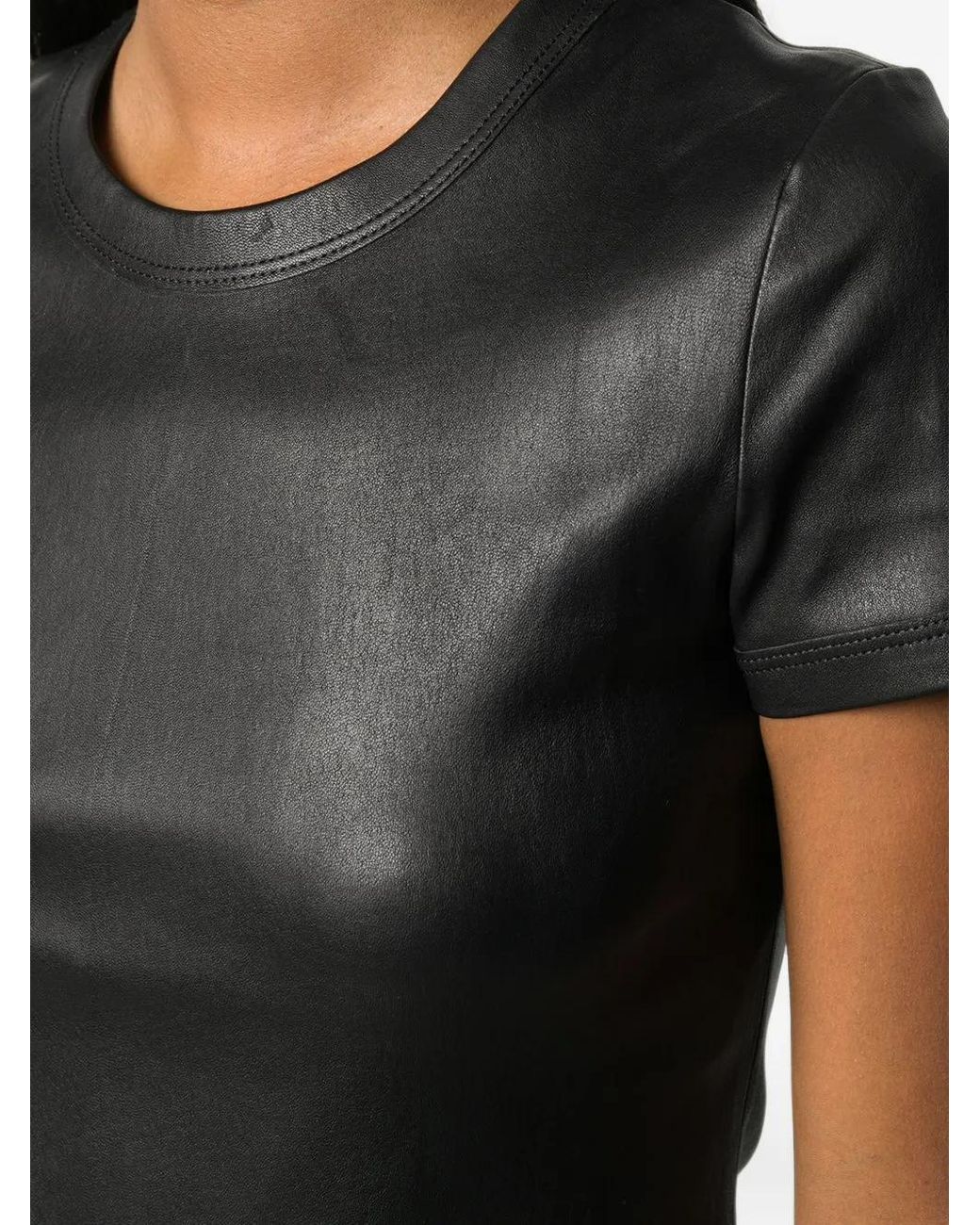 Stouls Black T-Shirt En Cuir