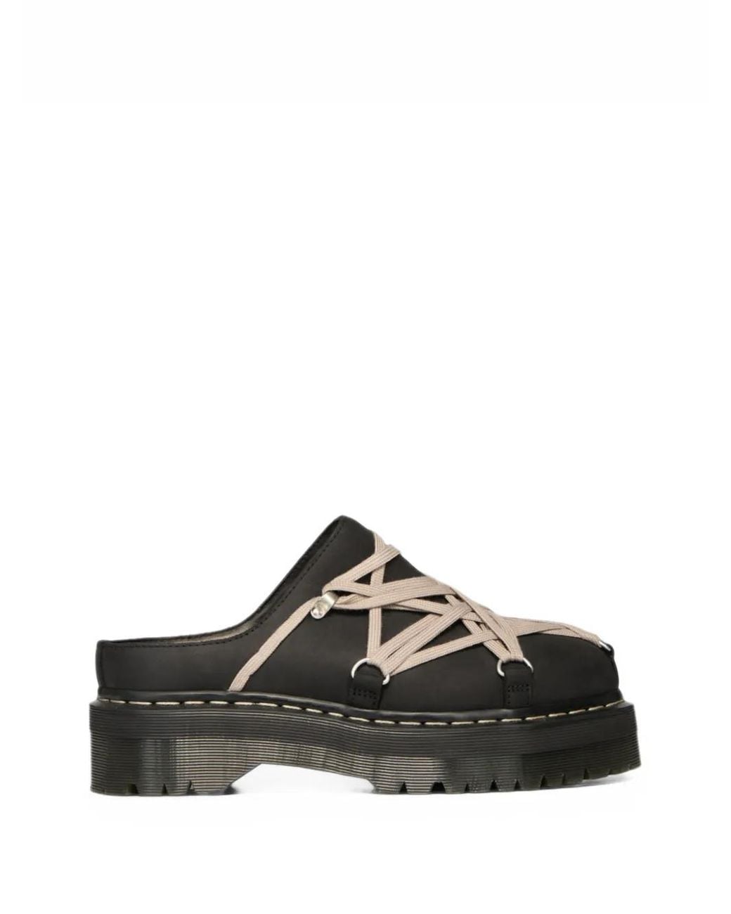 Rick Owens Black Dr. Martens Quad Sole Megalace Mules for men