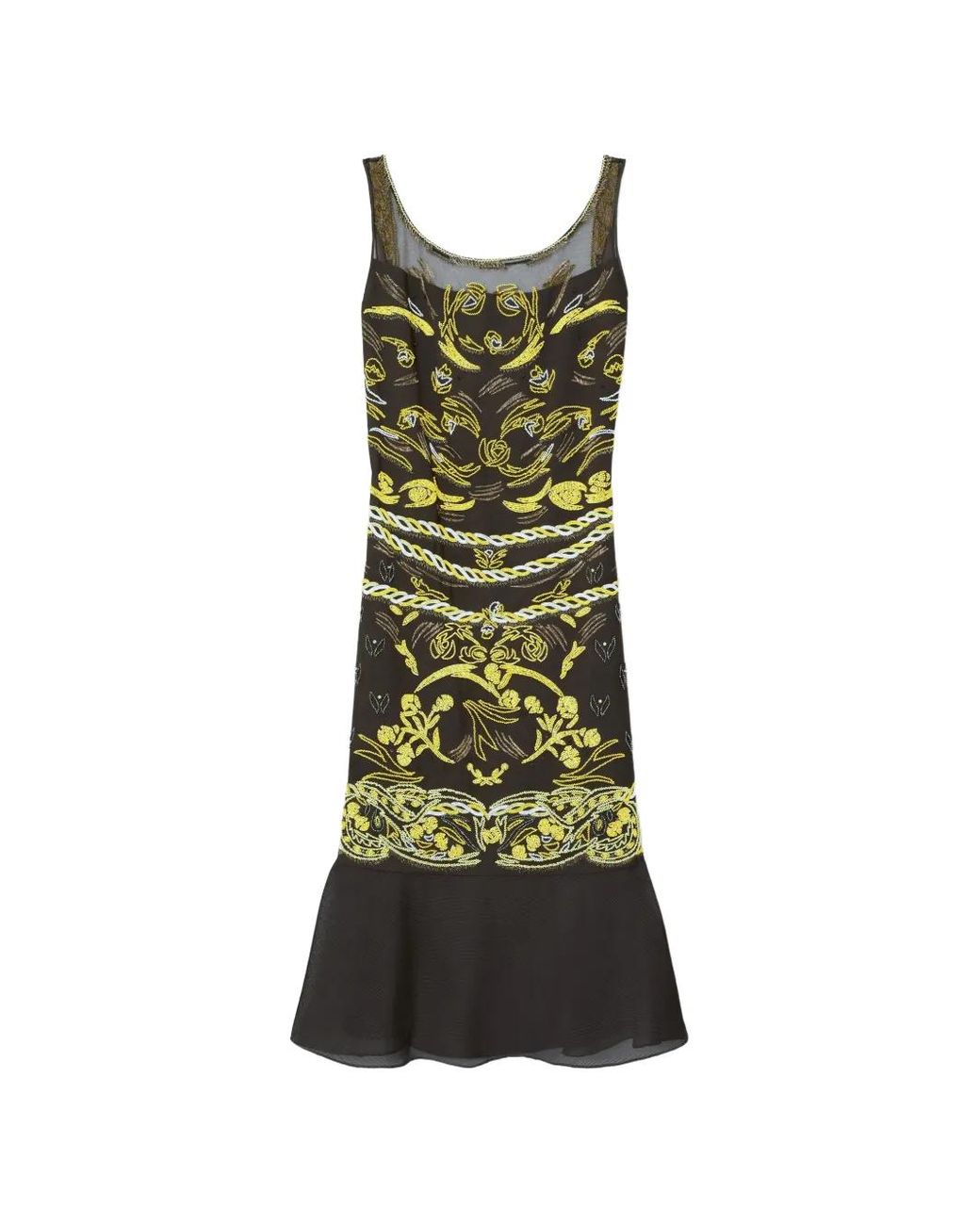 Tory Burch Green Embellished Mesh Dress