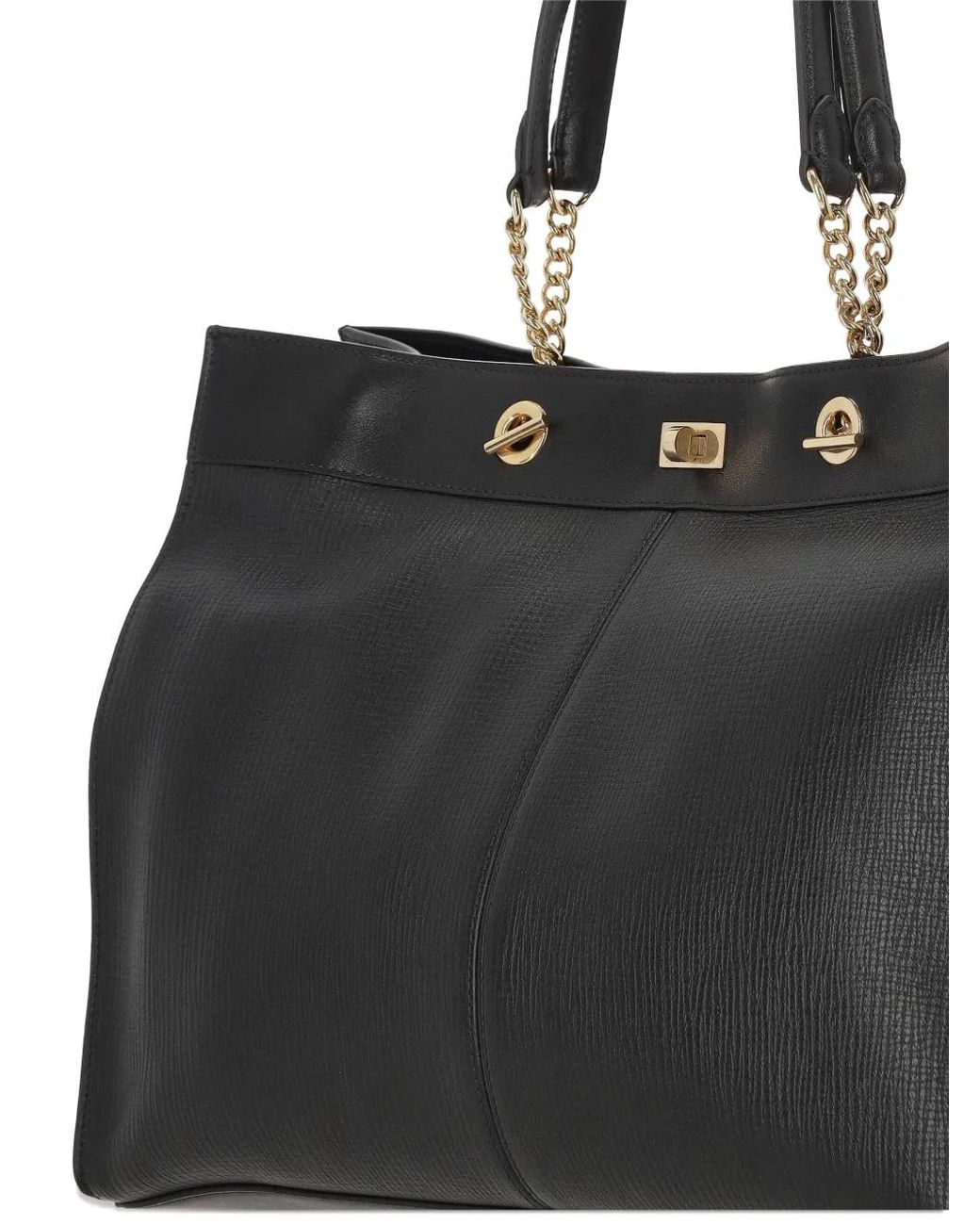 Anya Hindmarch Black Top-Handle Leather Tote Bag