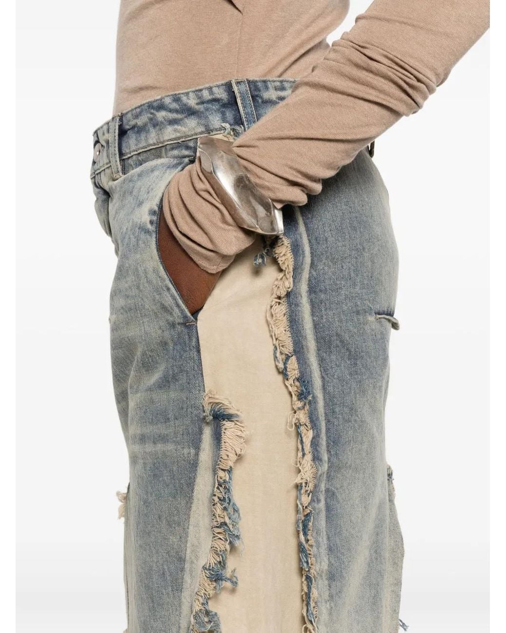 Rick Owens Gray Denim Skirt