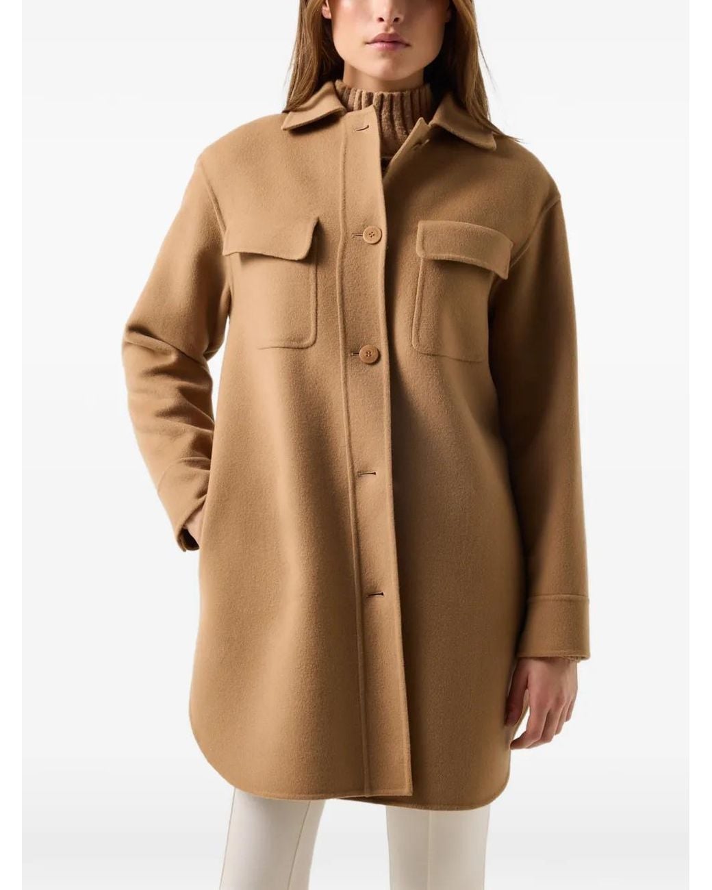 Bogner Brown Tory Double-Face Wool Coat