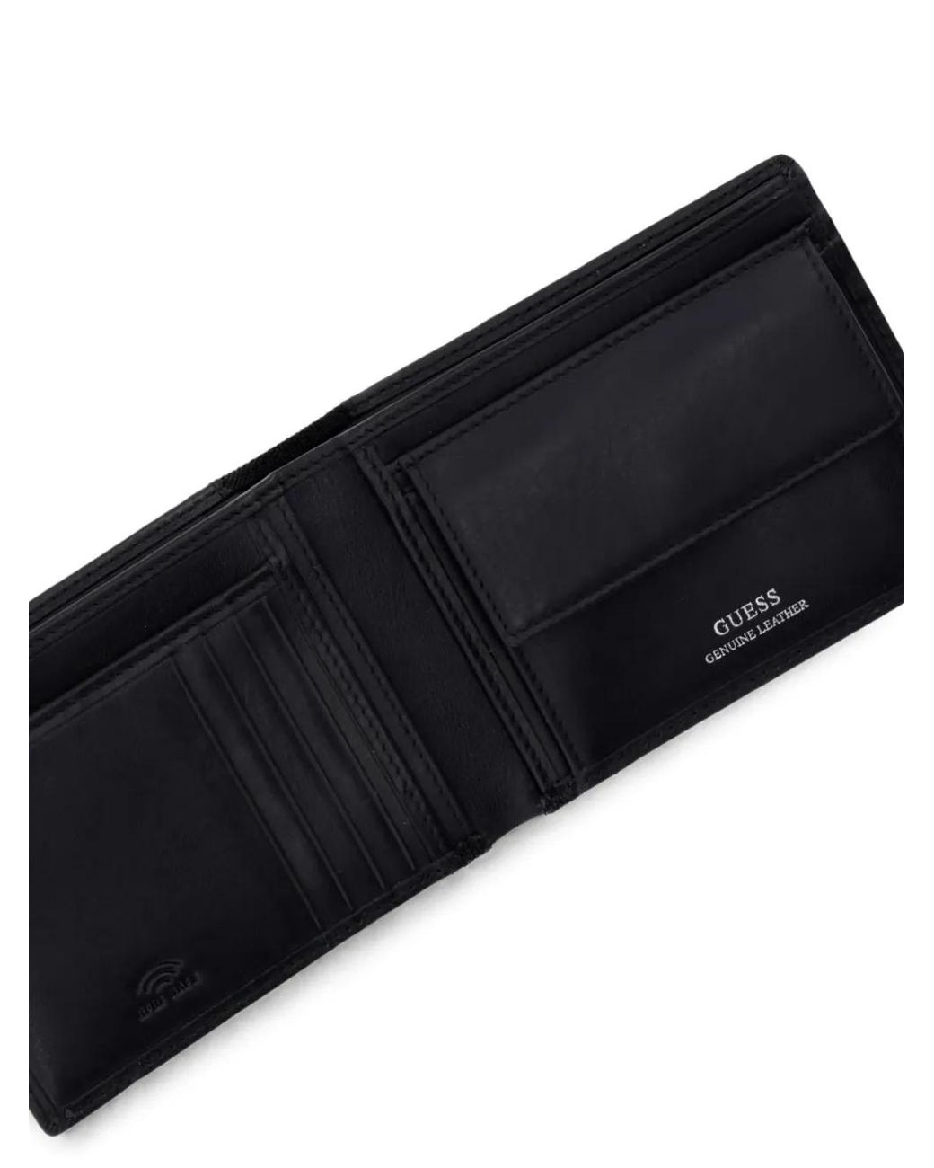Guess Black Berna Logo-Plaque Bifold Wallet for men