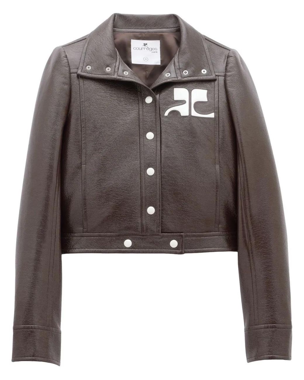 Courreges Brown Chest Logo-patch Shirt Jacket