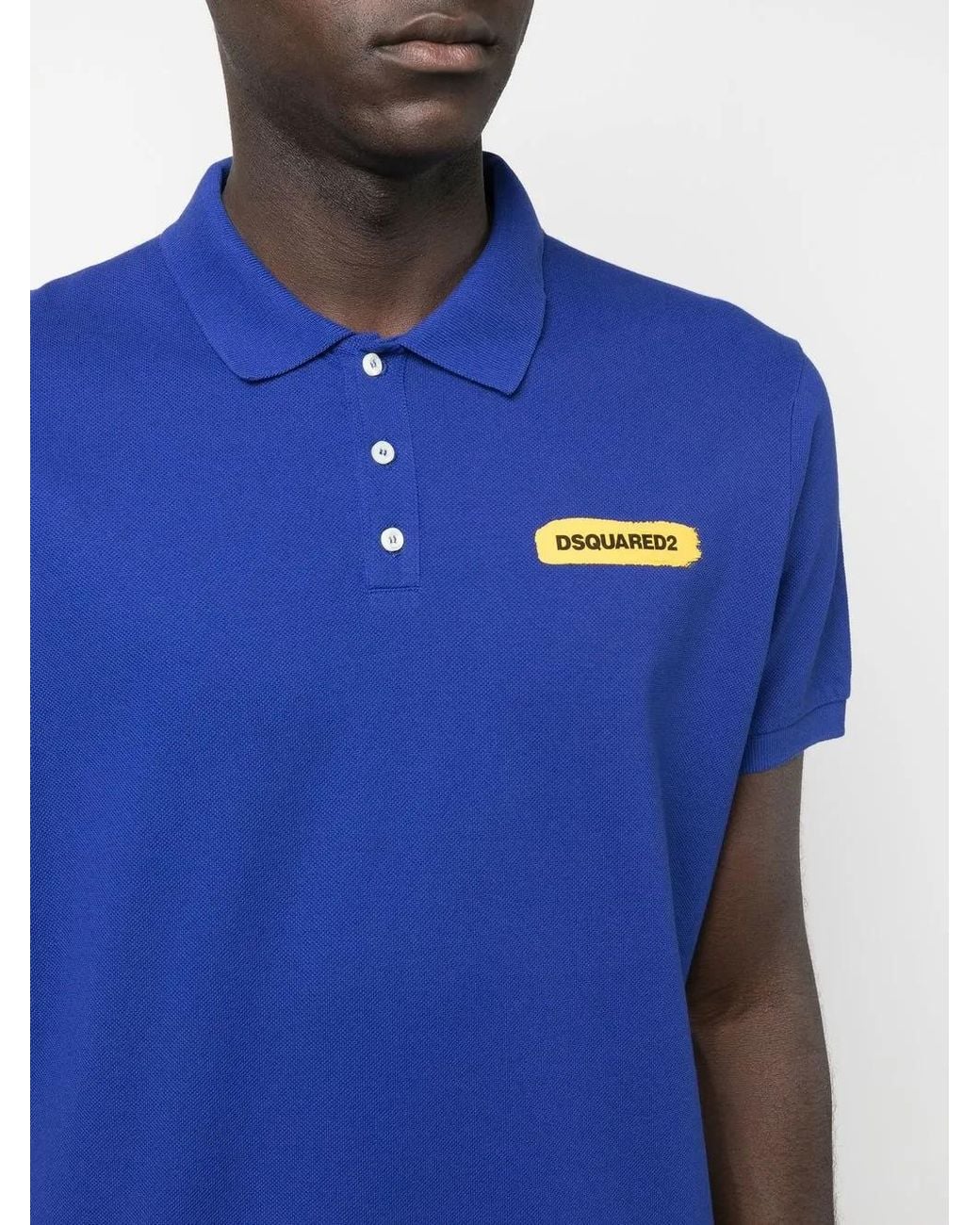 DSquared² Blue Logo-Print Polo Shirt for men