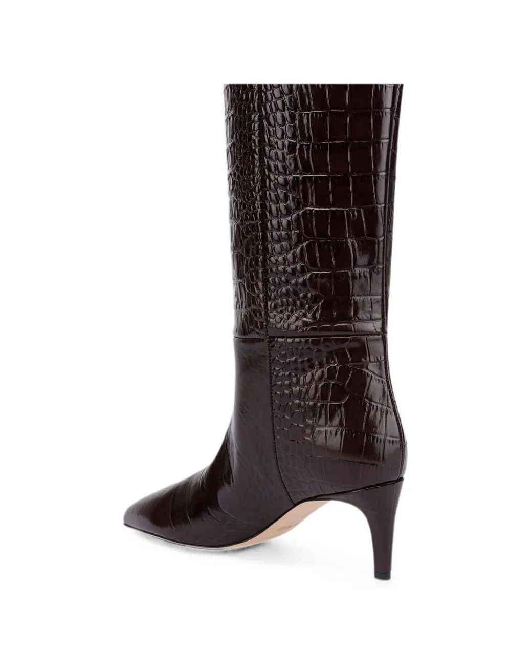 Paris Texas Brown Crocodile-Effect Leather Boots