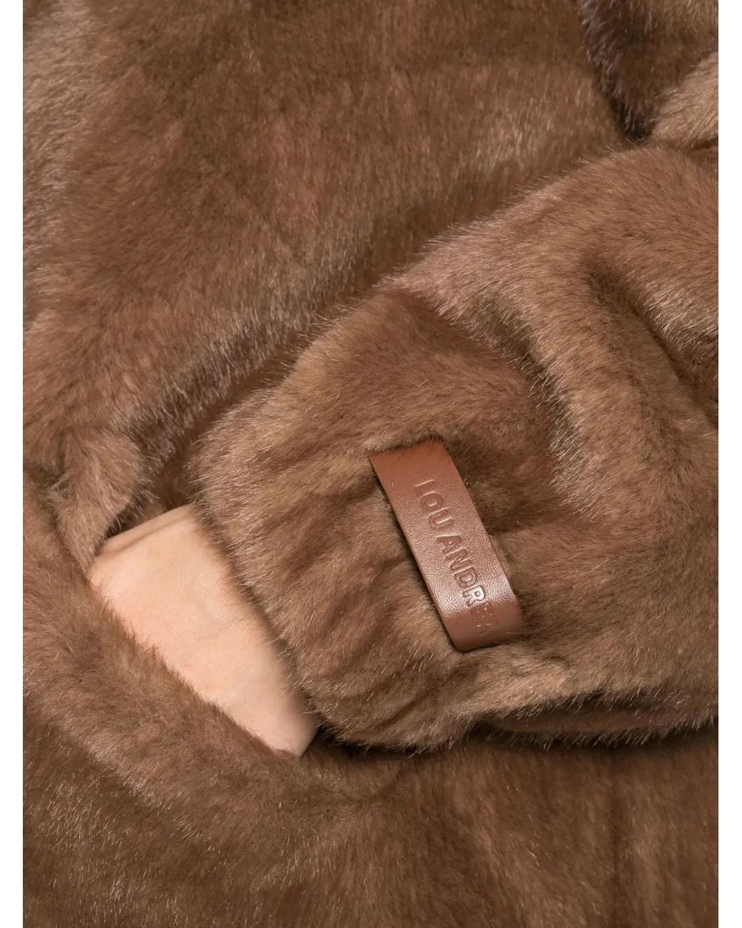 Lou Andrea Brown Hooded Faux-Fur Coat