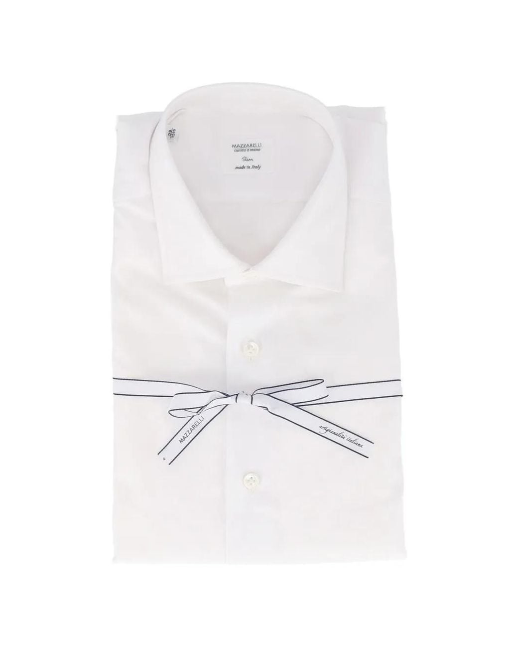 Mazzarelli White Slim-Fit Cotton Shirt for men