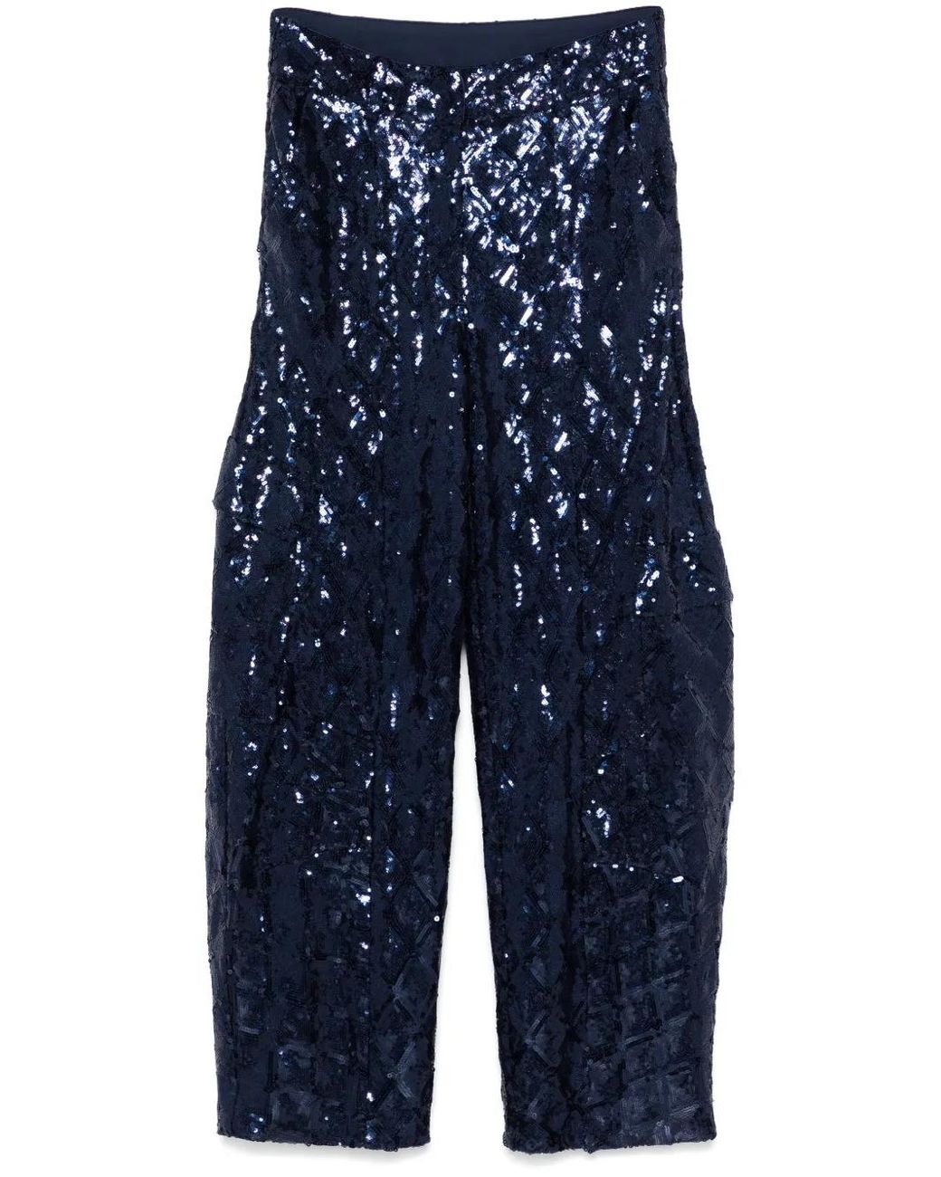ROTATE BIRGER CHRISTENSEN Blue Sequin Cargo Pants