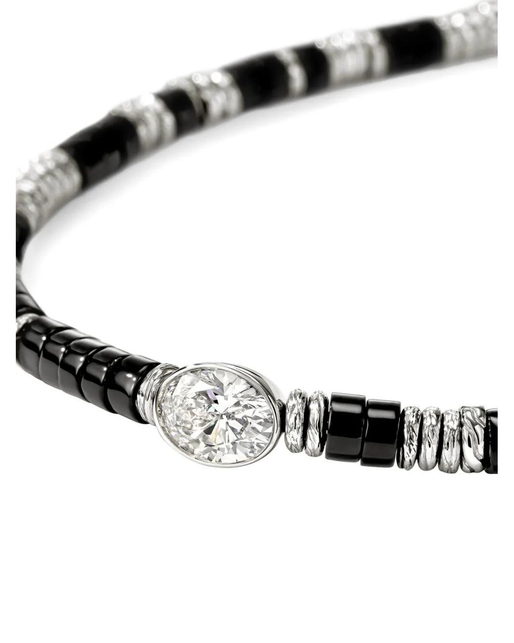 John Hardy Metallic Heishi Diamond Bracelet