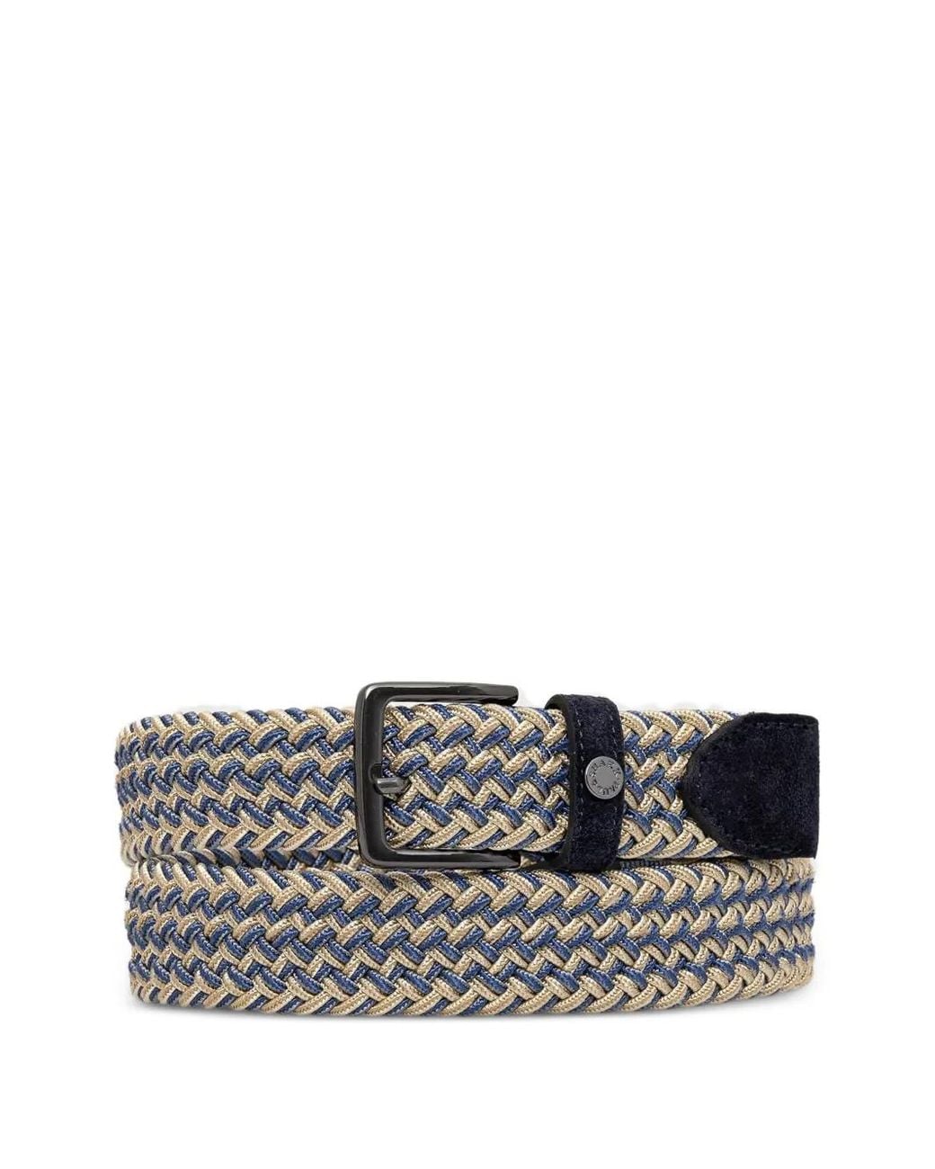 Paul & Shark Gray Ceinture Tressée À Bordure En Daim for men