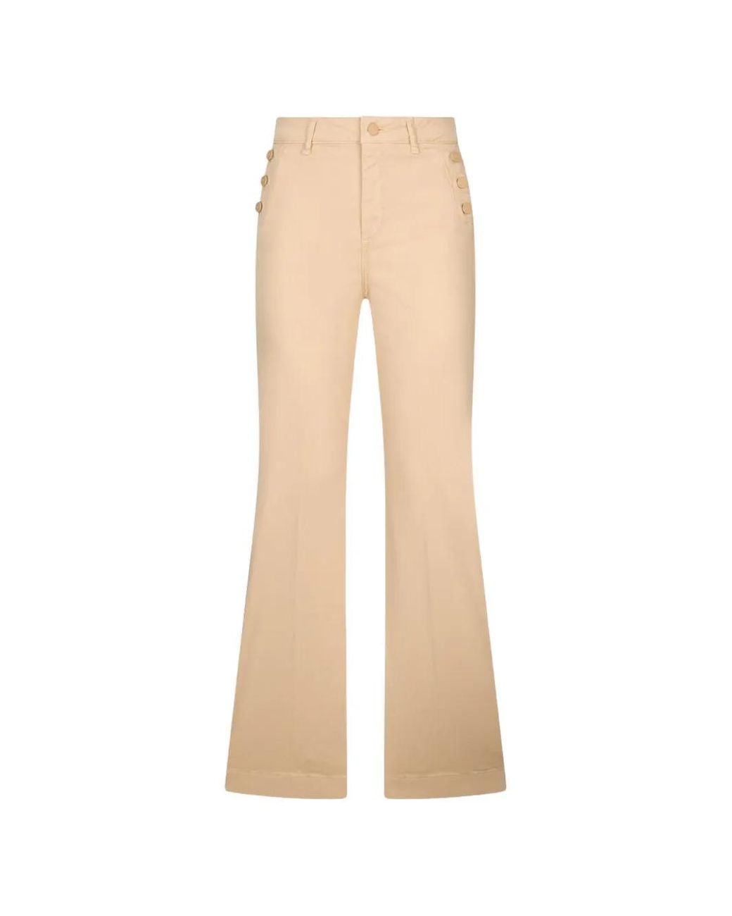 Liu Jo Natural Pantalon Évasé Bottom Up À Boutons Griffés