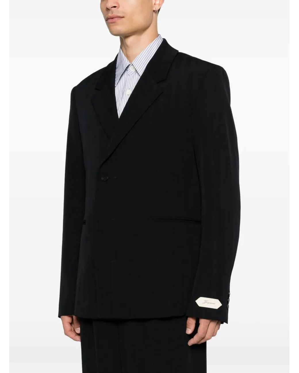 Jacquemus Black Double-Breasted Blazer for men