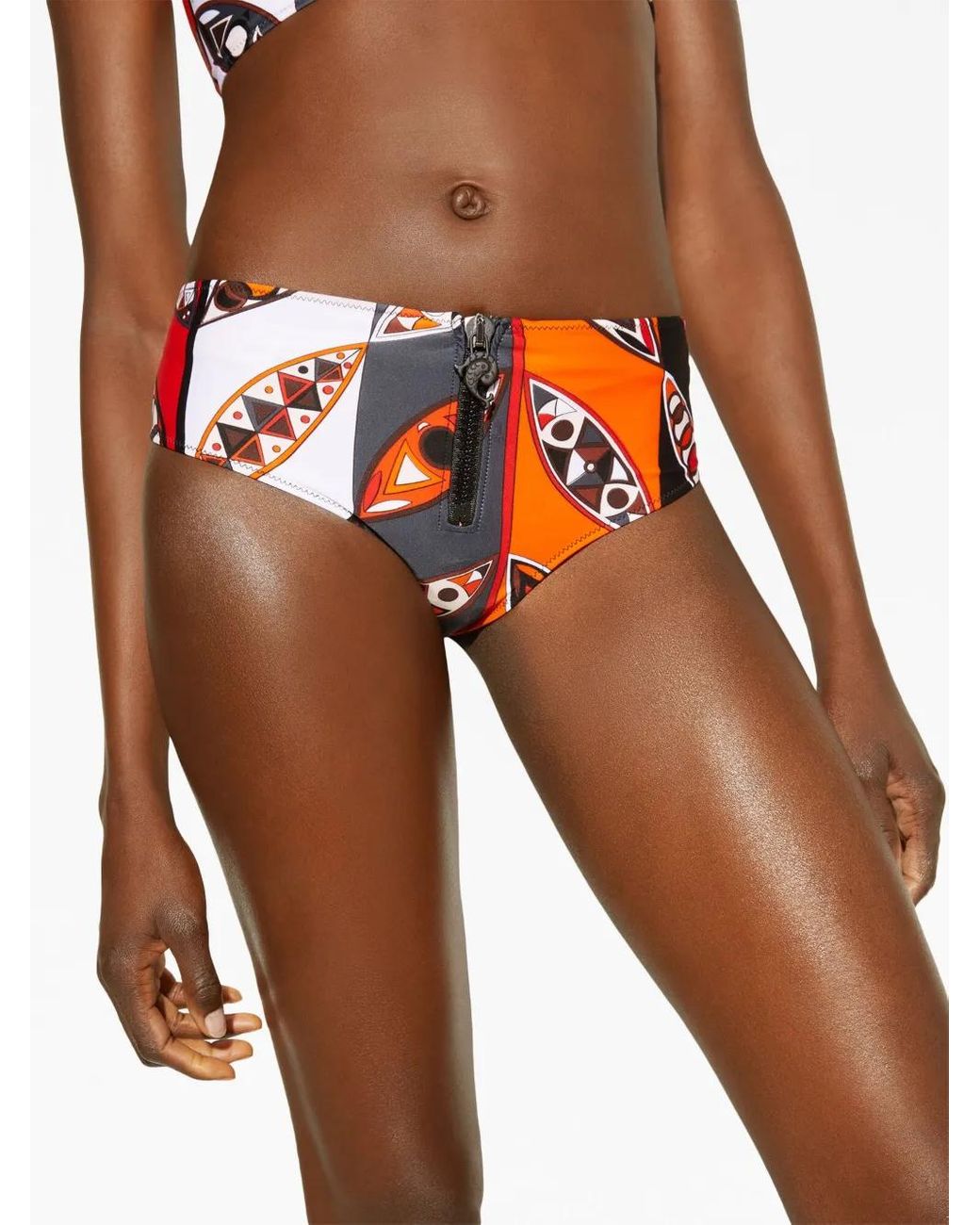 Emilio Pucci White Graphic-Print Bikini Bottoms