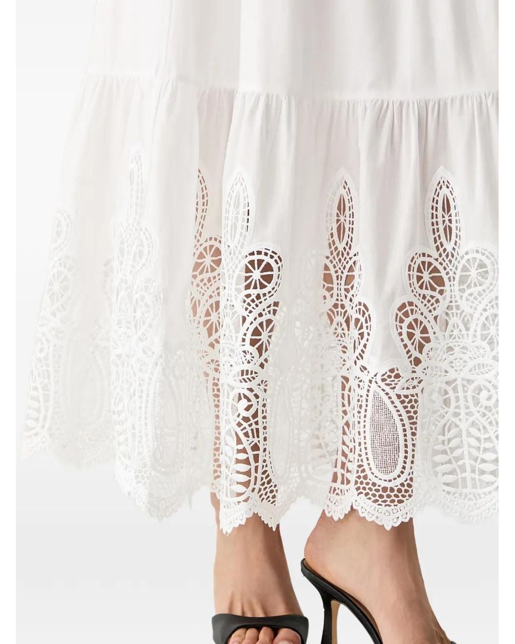 Morgan White Broderie-Anglaise Maxi Skirt