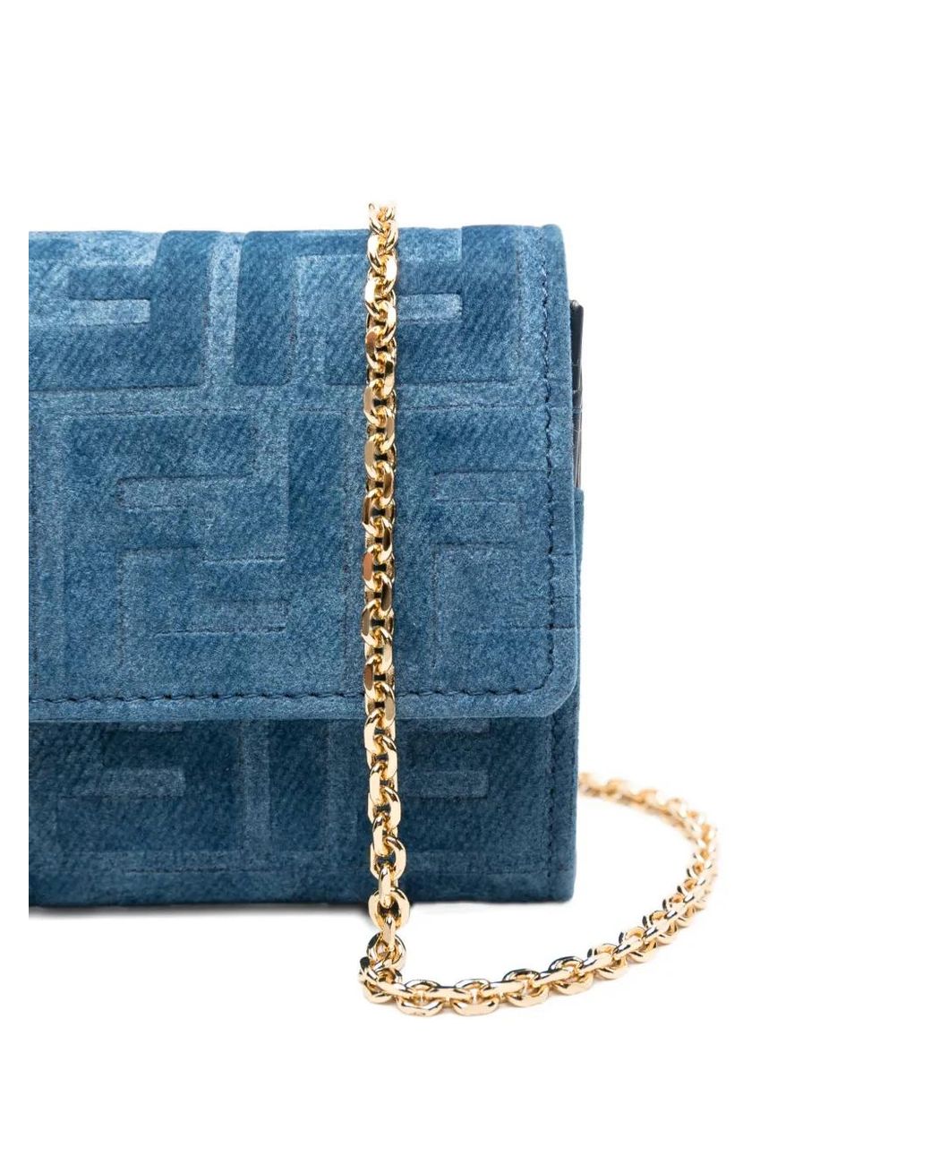 Fendi Blue Baguette Wallet-On-Chain