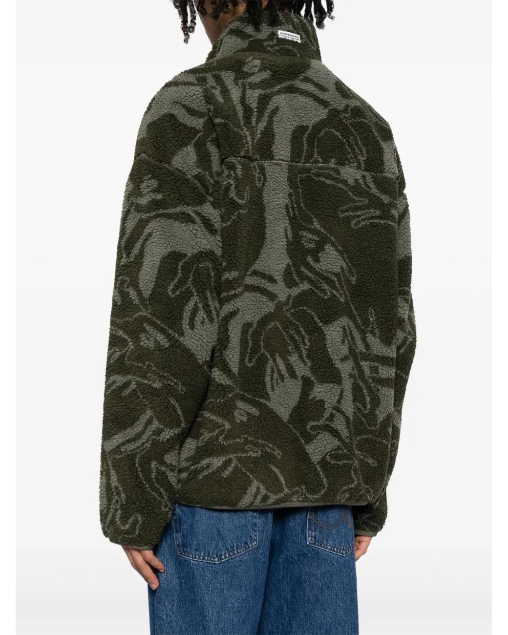 Aape By A Bathing Ape Green Camouflage-Print Fleece Jacket for men