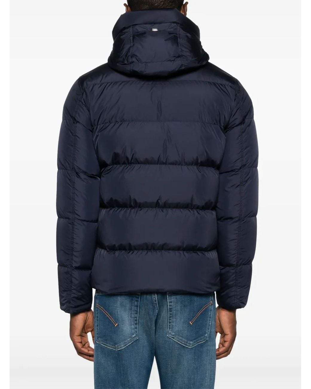 Herno Blue Hooded Puffer Jacket for men